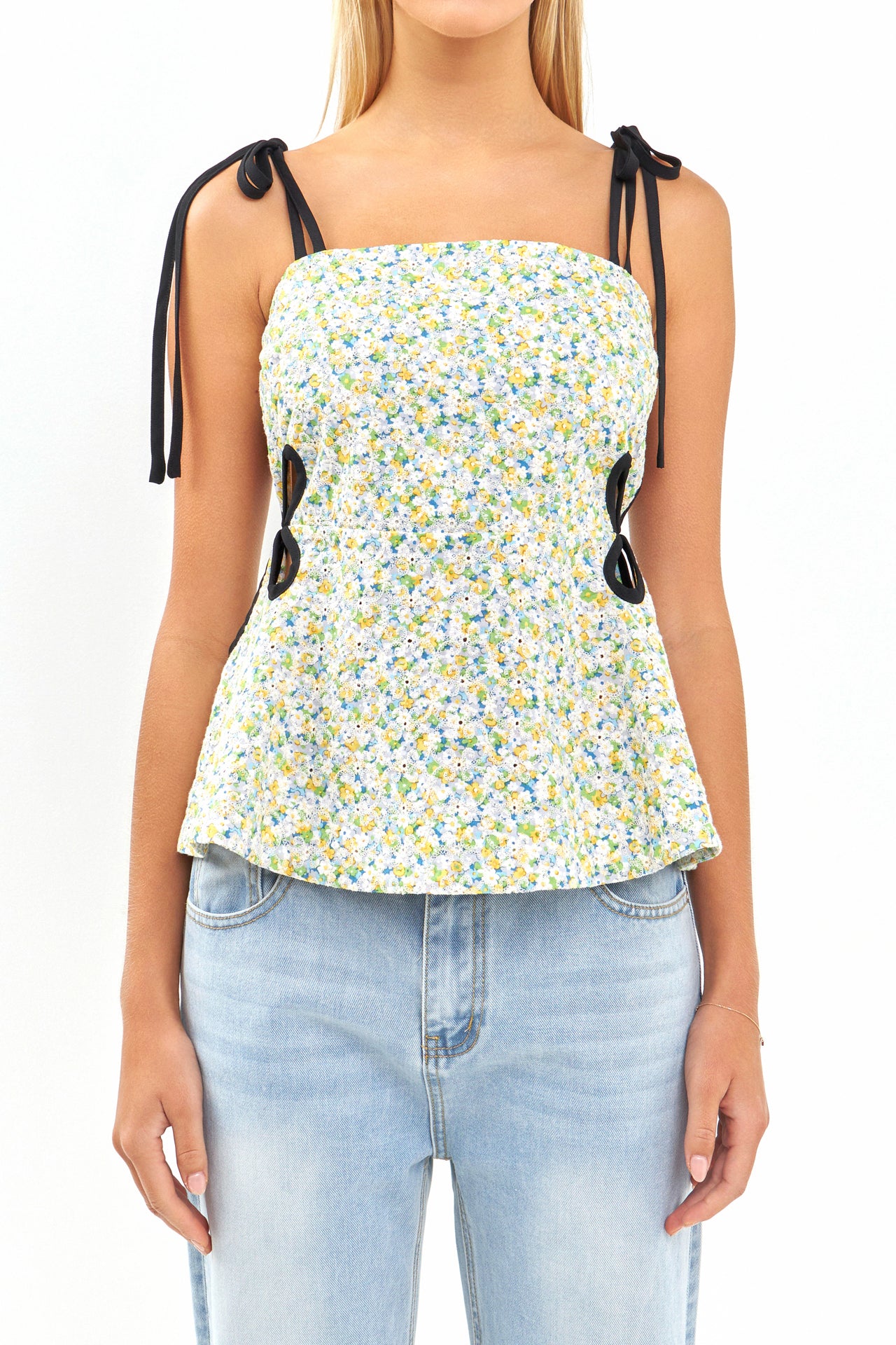 ENGLISH FACTORY - Floral Peplum Top - TOPS available at Objectrare