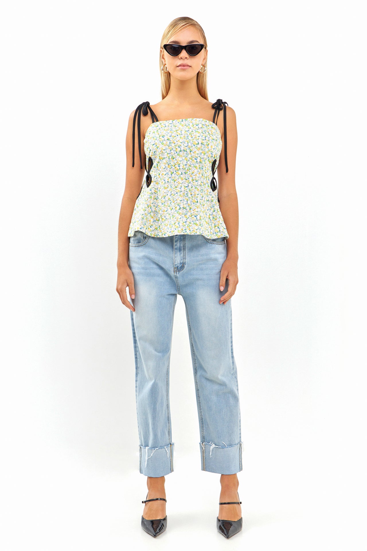 ENGLISH FACTORY - Floral Peplum Top - TOPS available at Objectrare