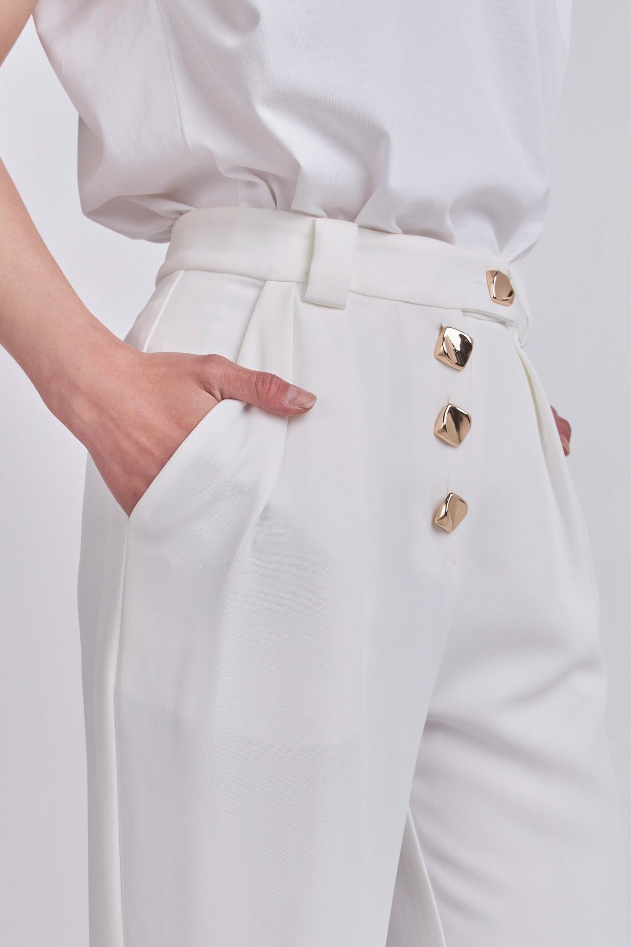 ENDLESS ROSE - Endless Rose - Trousers with Button Detail - PANTS available at Objectrare
