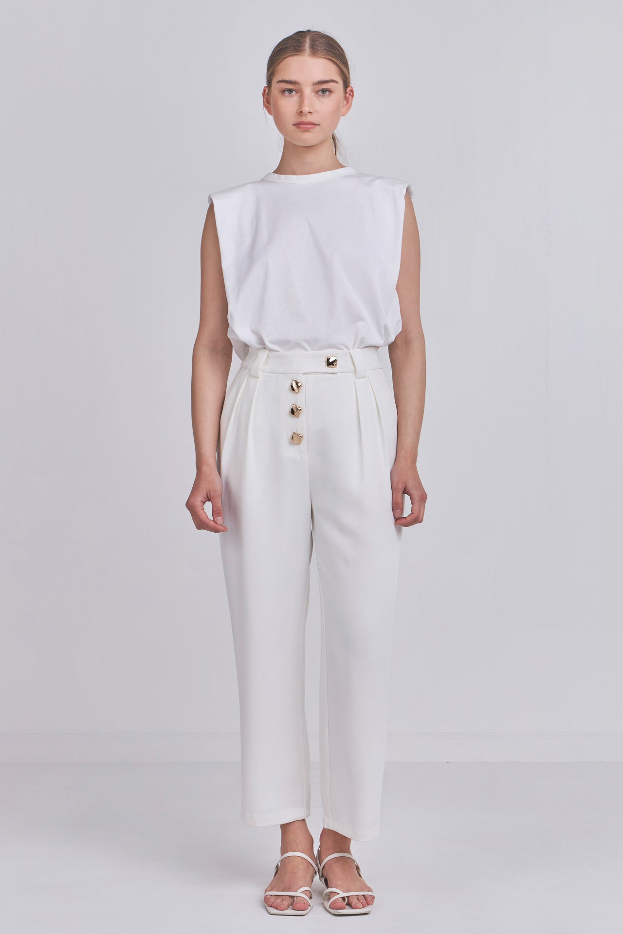 ENDLESS ROSE - Endless Rose - Trousers with Button Detail - PANTS available at Objectrare