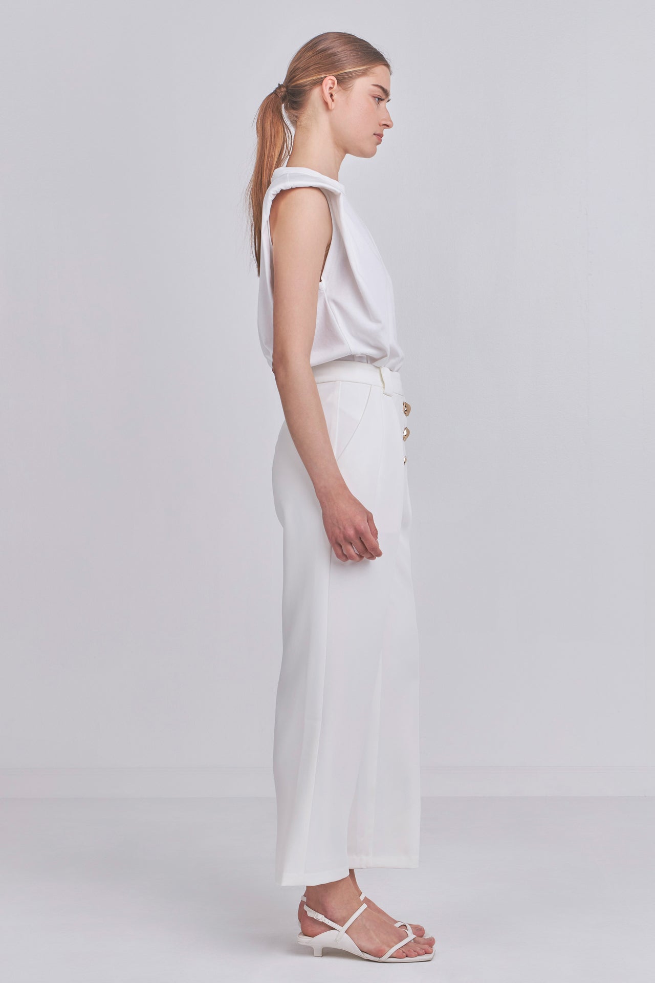 ENDLESS ROSE - Endless Rose - Trousers with Button Detail - PANTS available at Objectrare