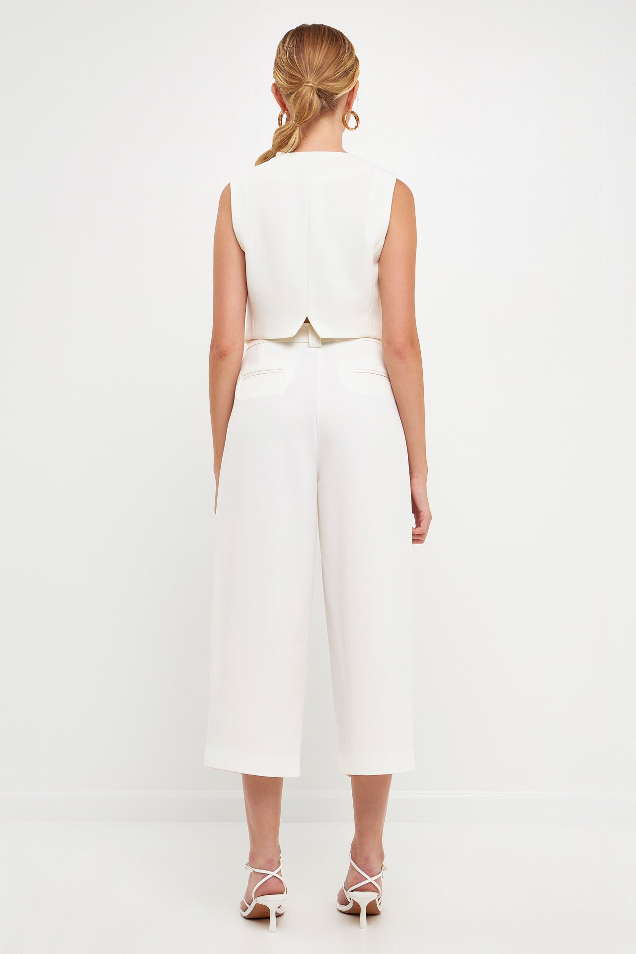 ENDLESS ROSE - Cropped Vest with Button Detail - TOPS available at Objectrare