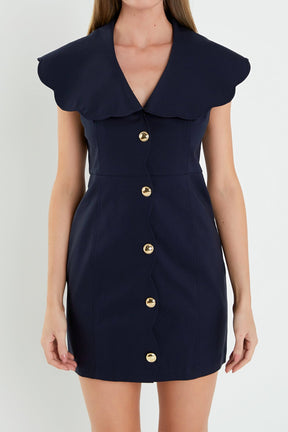 ENGLISH FACTORY - Scalloped Structured Dress - DRESSES available at Objectrare