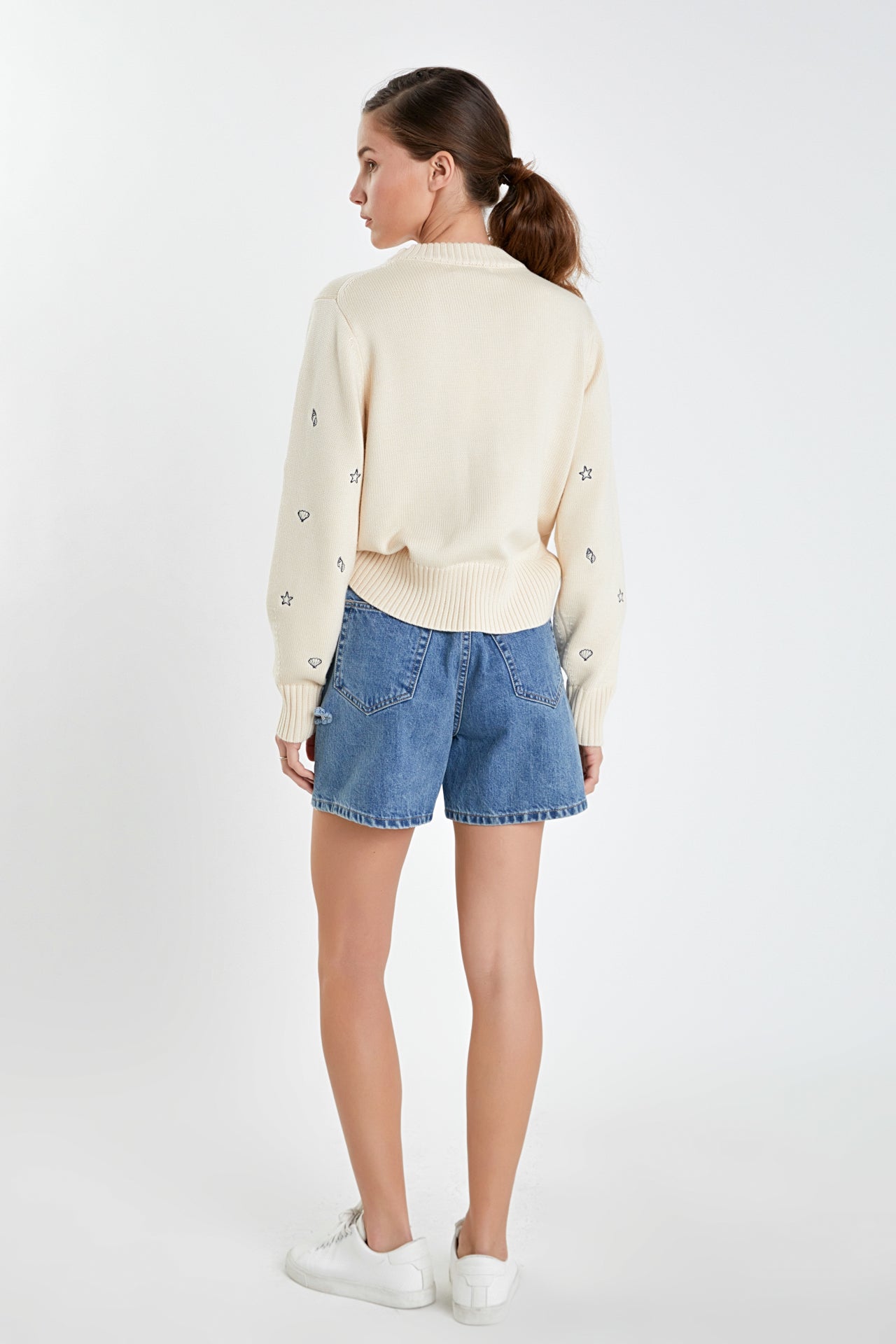 ENGLISH FACTORY - All Over Shell Embroidered Sweater - SWEATERS & KNITS available at Objectrare