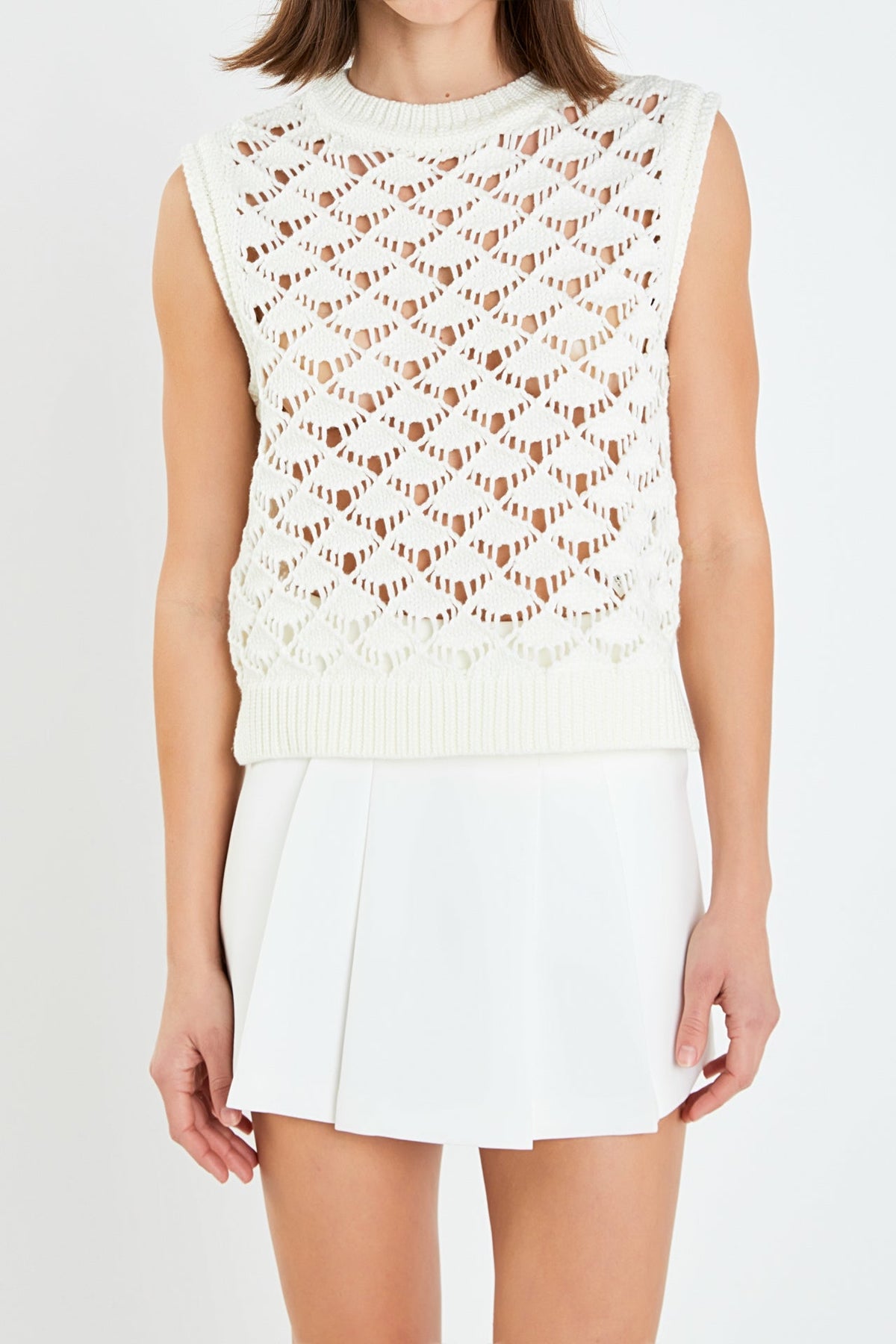 ENGLISH FACTORY - Crochet Vest Top - TOPS available at Objectrare