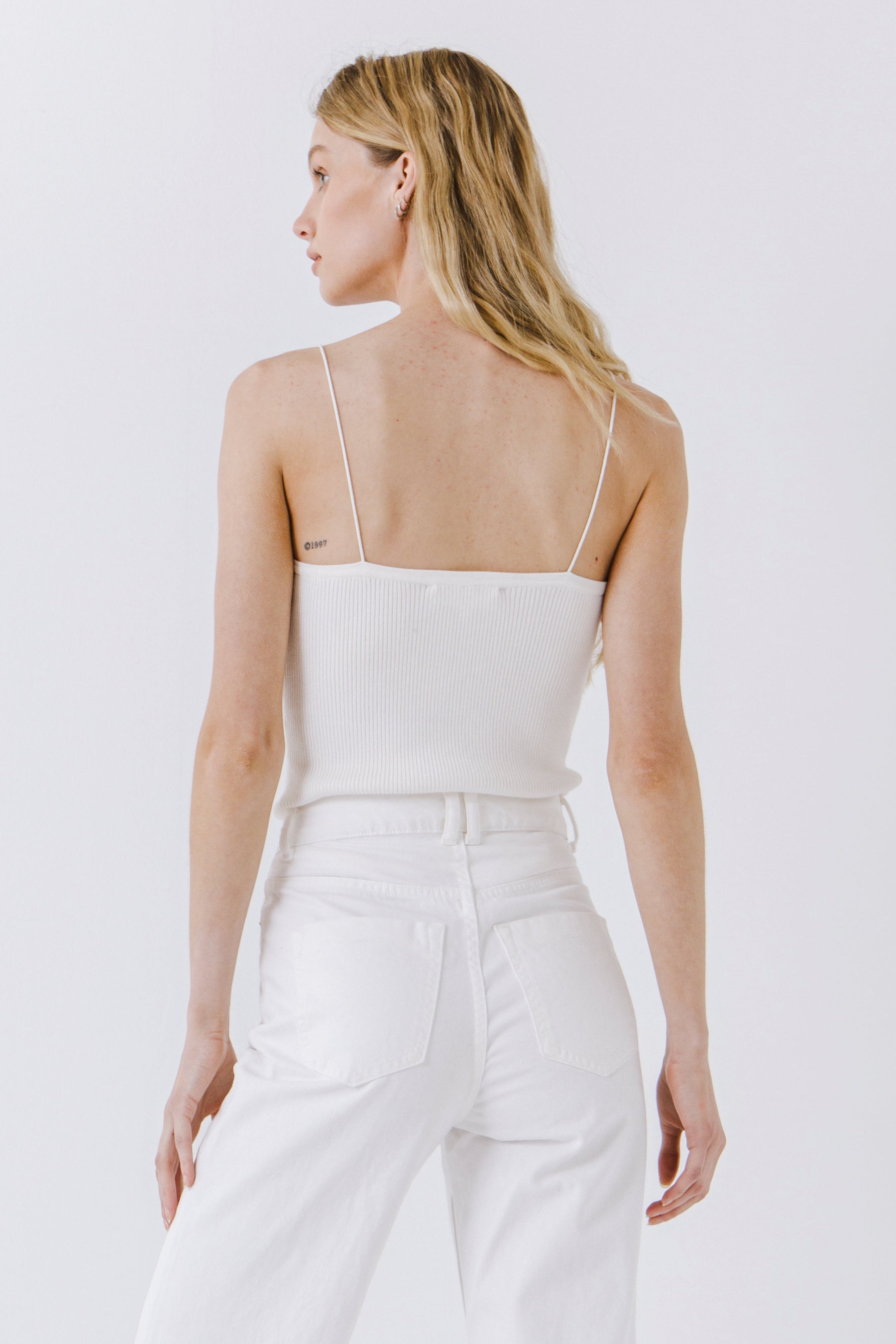 FREE THE ROSES - Ribbed Knit Camisole - TOPS available at Objectrare