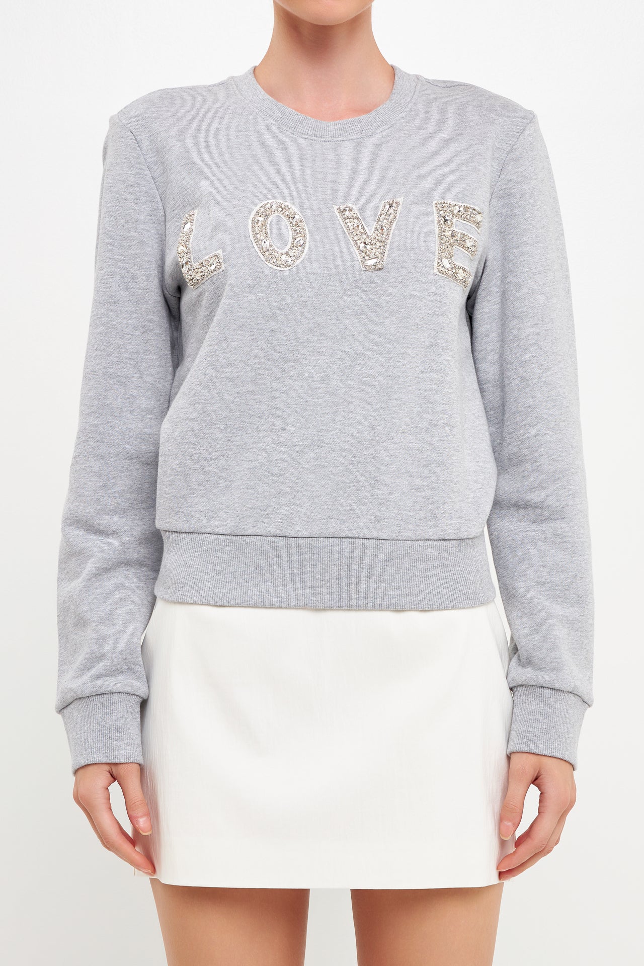 ENDLESS ROSE - Crystal Love Sweatshirt - SWEATERS & KNITS available at Objectrare