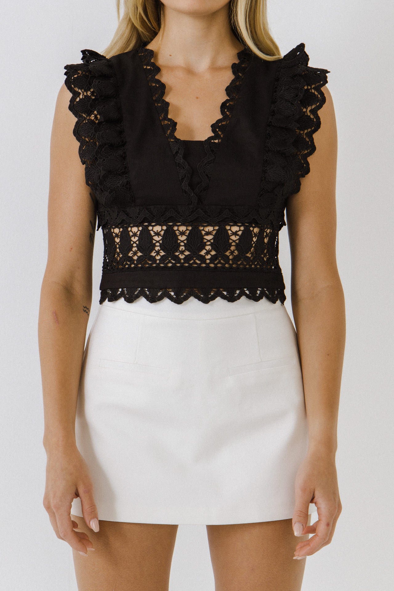 ENDLESS ROSE - Crochet Lace Crop Top - TOPS available at Objectrare