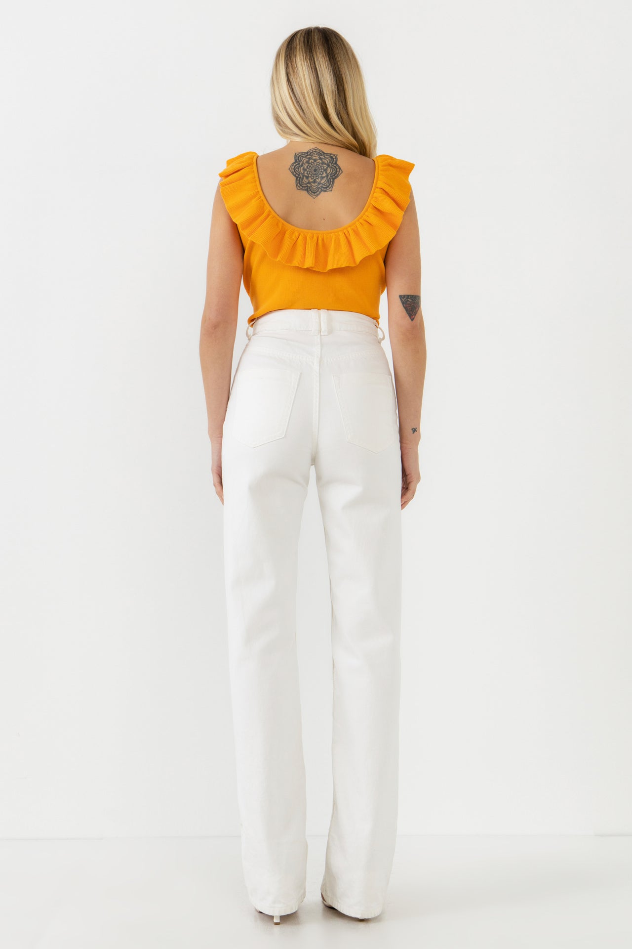ENDLESS ROSE - Ruffle Neck Knit Top - TOPS available at Objectrare