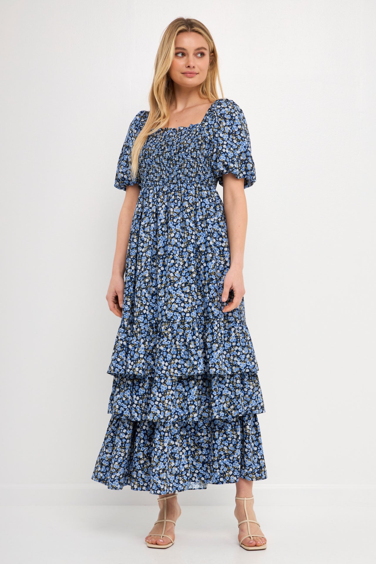 ENGLISH FACTORY - Textured Floral Printed Maxi Dress - DRESSES available at Objectrare