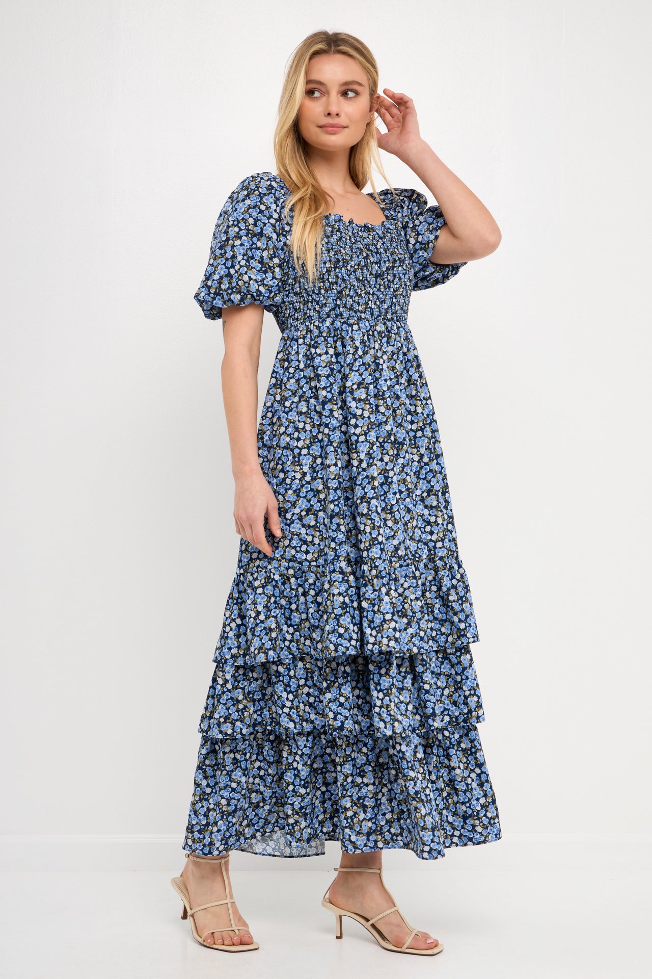 ENGLISH FACTORY - Textured Floral Printed Maxi Dress - DRESSES available at Objectrare