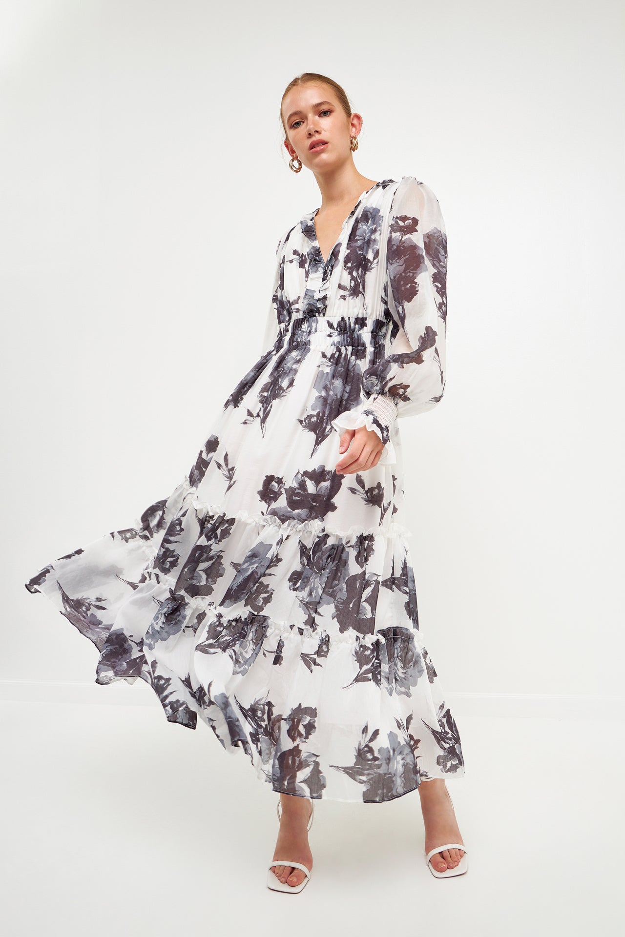 ENDLESS ROSE - Floral Print Midi Dress - DRESSES available at Objectrare