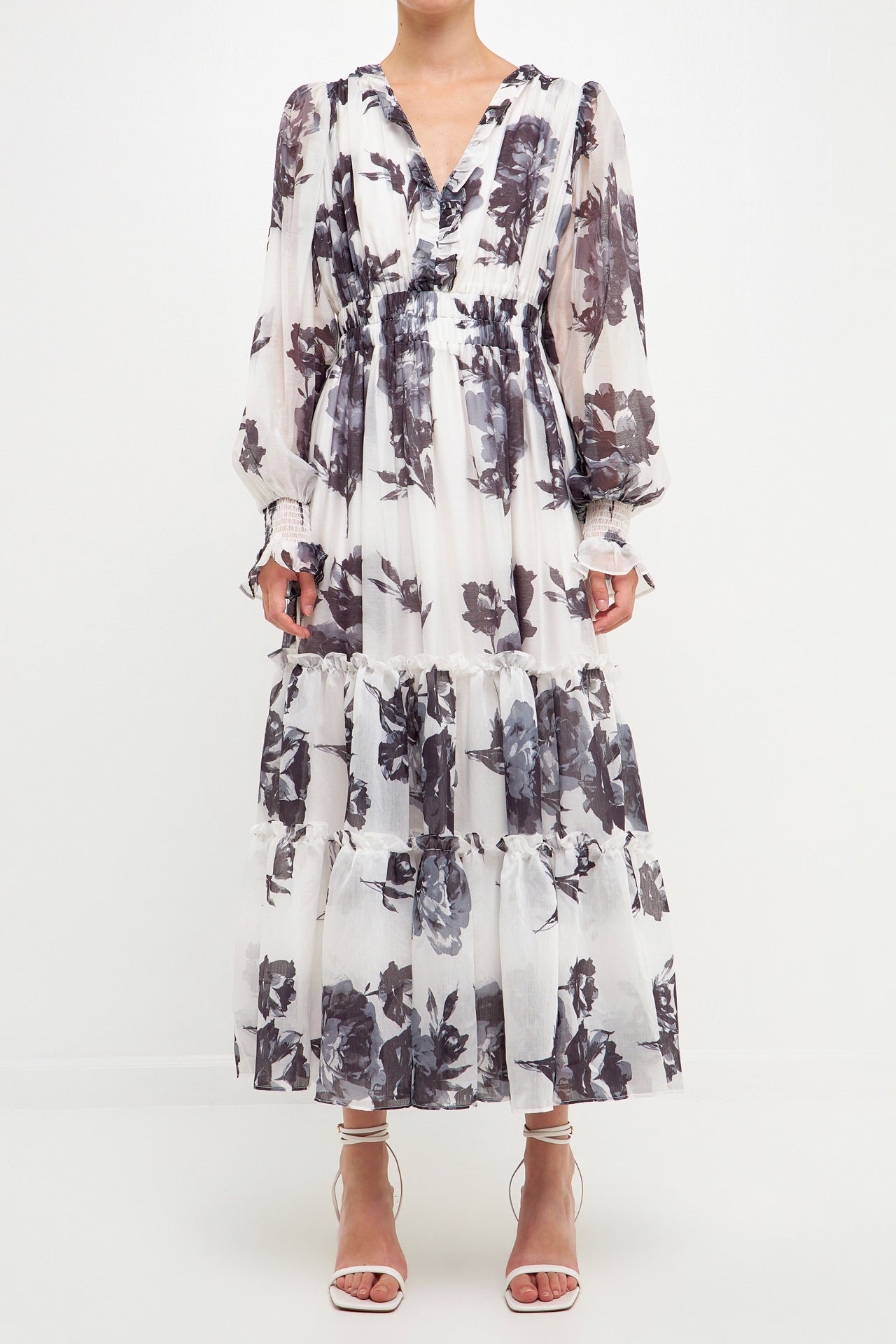 ENDLESS ROSE - Floral Print Midi Dress - DRESSES available at Objectrare