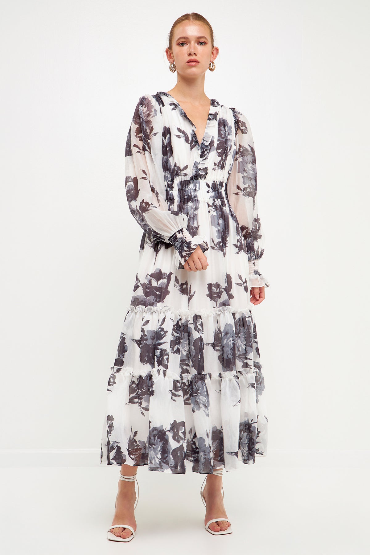 ENDLESS ROSE - Floral Print Midi Dress - DRESSES available at Objectrare