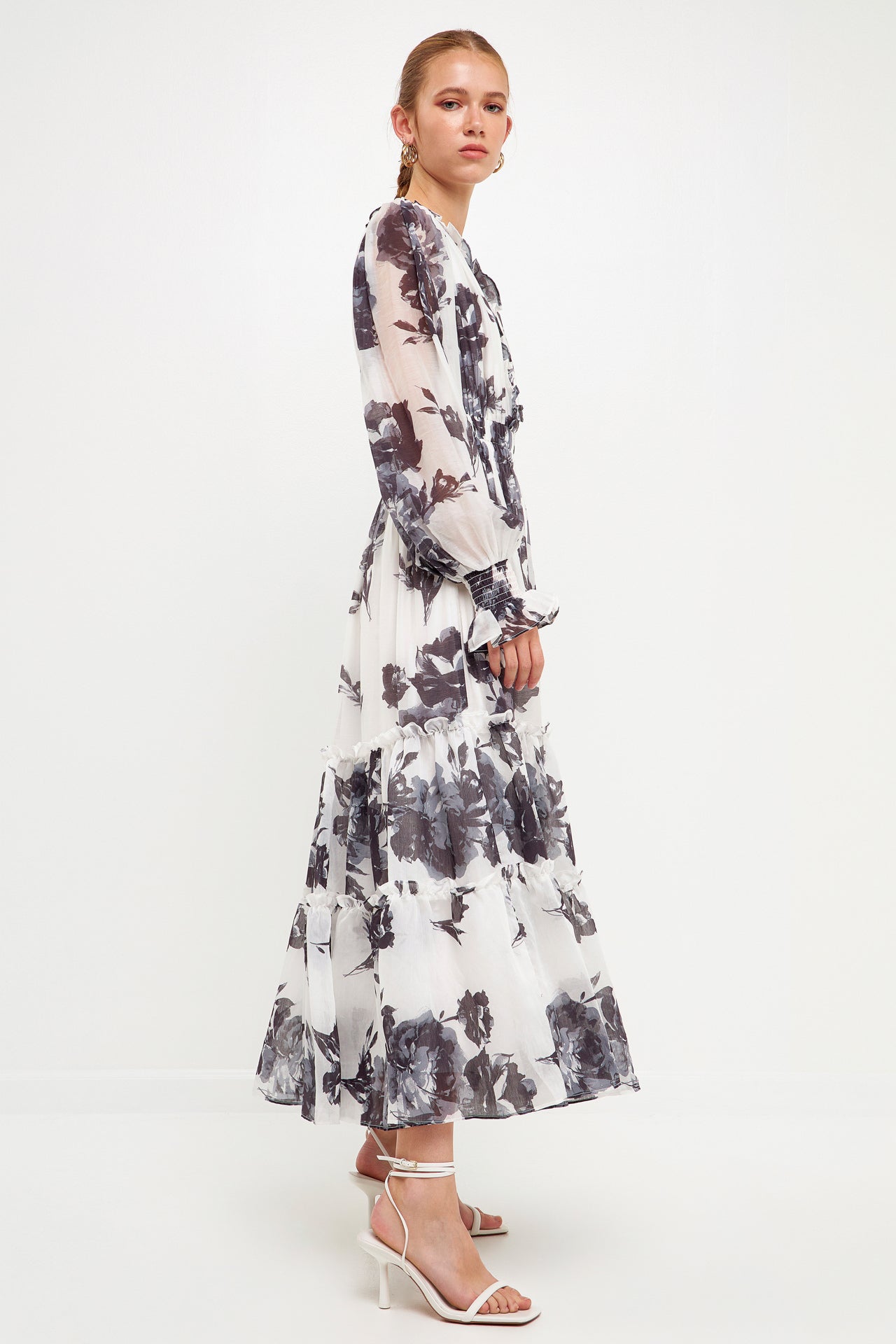 ENDLESS ROSE - Floral Print Midi Dress - DRESSES available at Objectrare