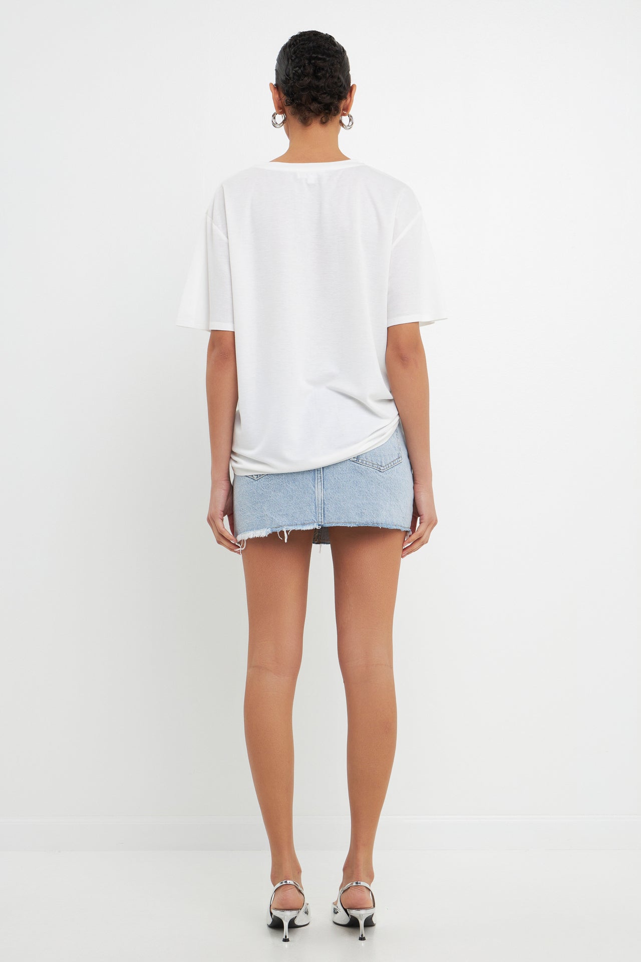 GREY LAB - High-waisted High Distressed Mini - SKIRTS available at Objectrare
