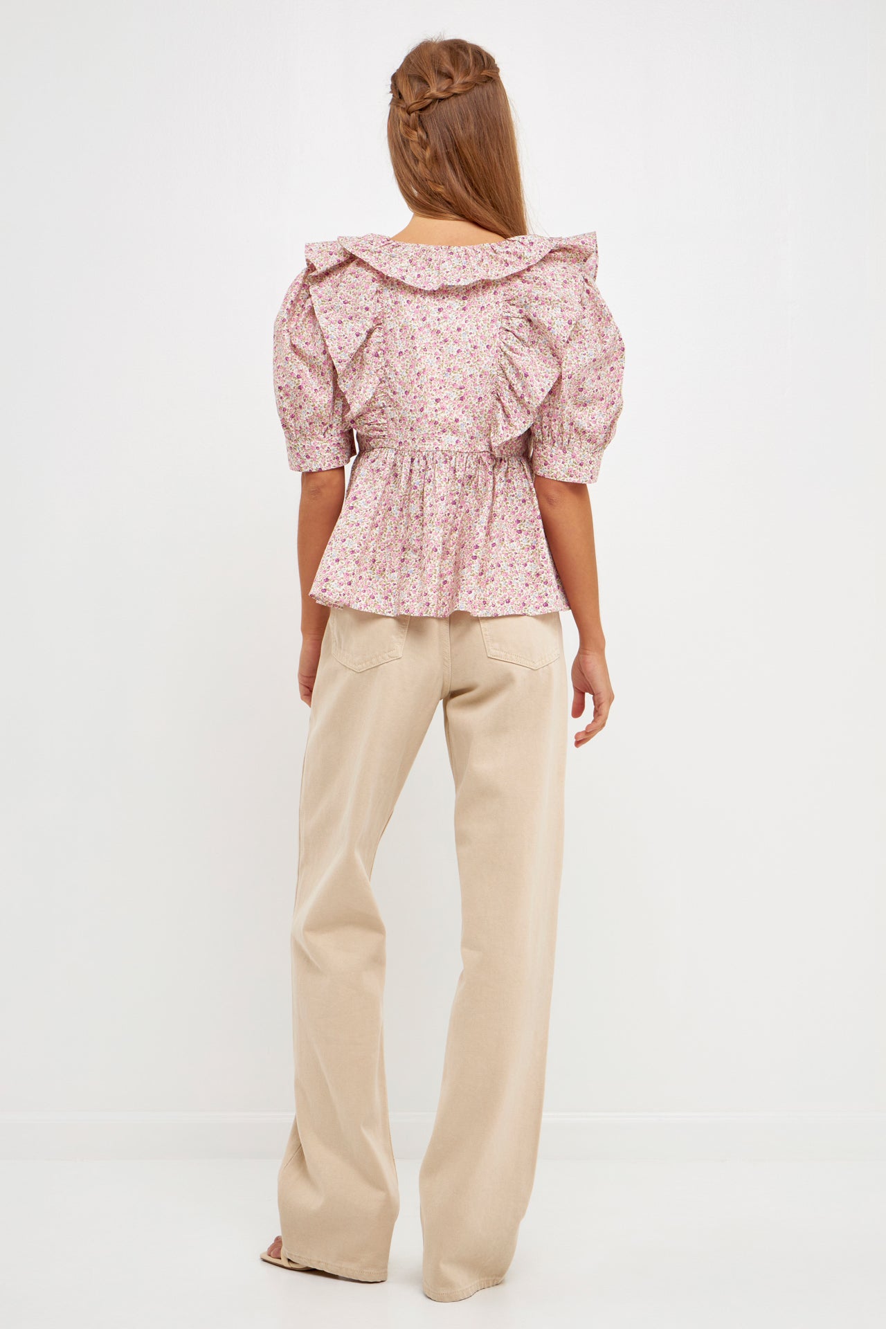 ENGLISH FACTORY - Cotton Floral Ruffled Top - TOPS available at Objectrare