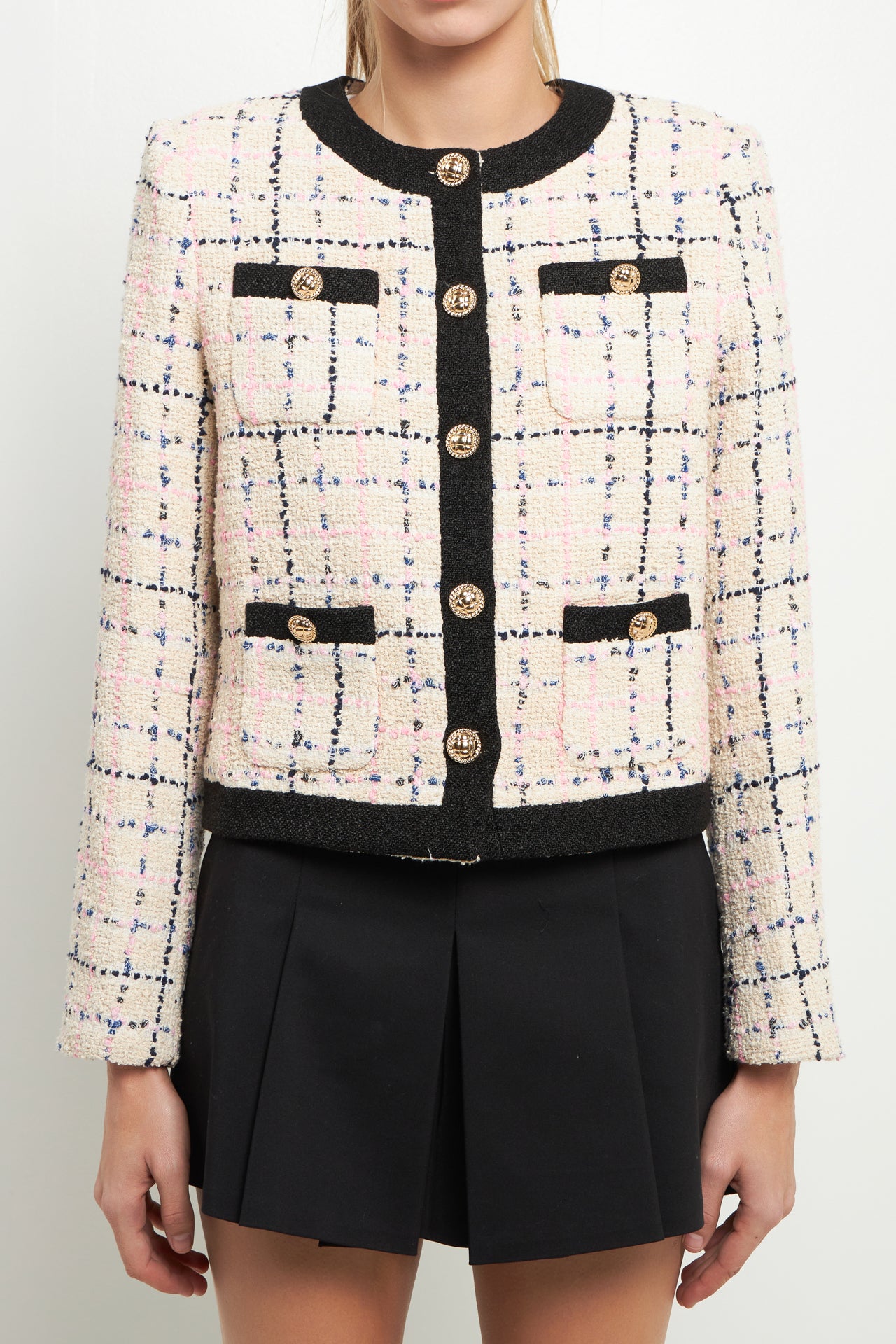 ENGLISH FACTORY - Pocket Boucle Jacket - JACKETS available at Objectrare