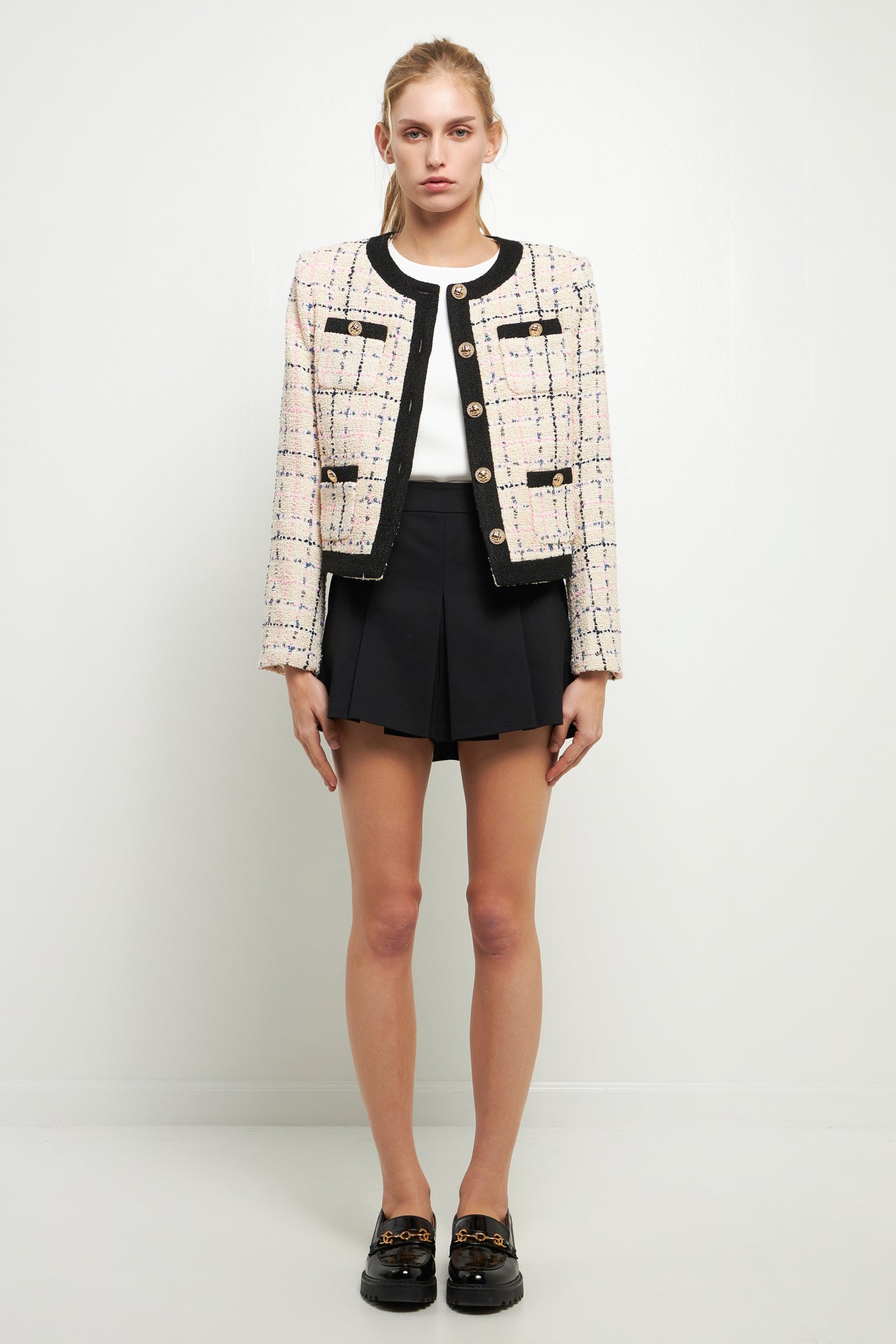 ENGLISH FACTORY - Pocket Boucle Jacket - JACKETS available at Objectrare