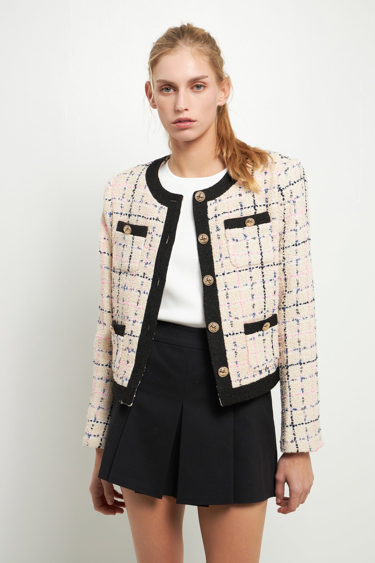 ENGLISH FACTORY - Pocket Boucle Jacket - JACKETS available at Objectrare