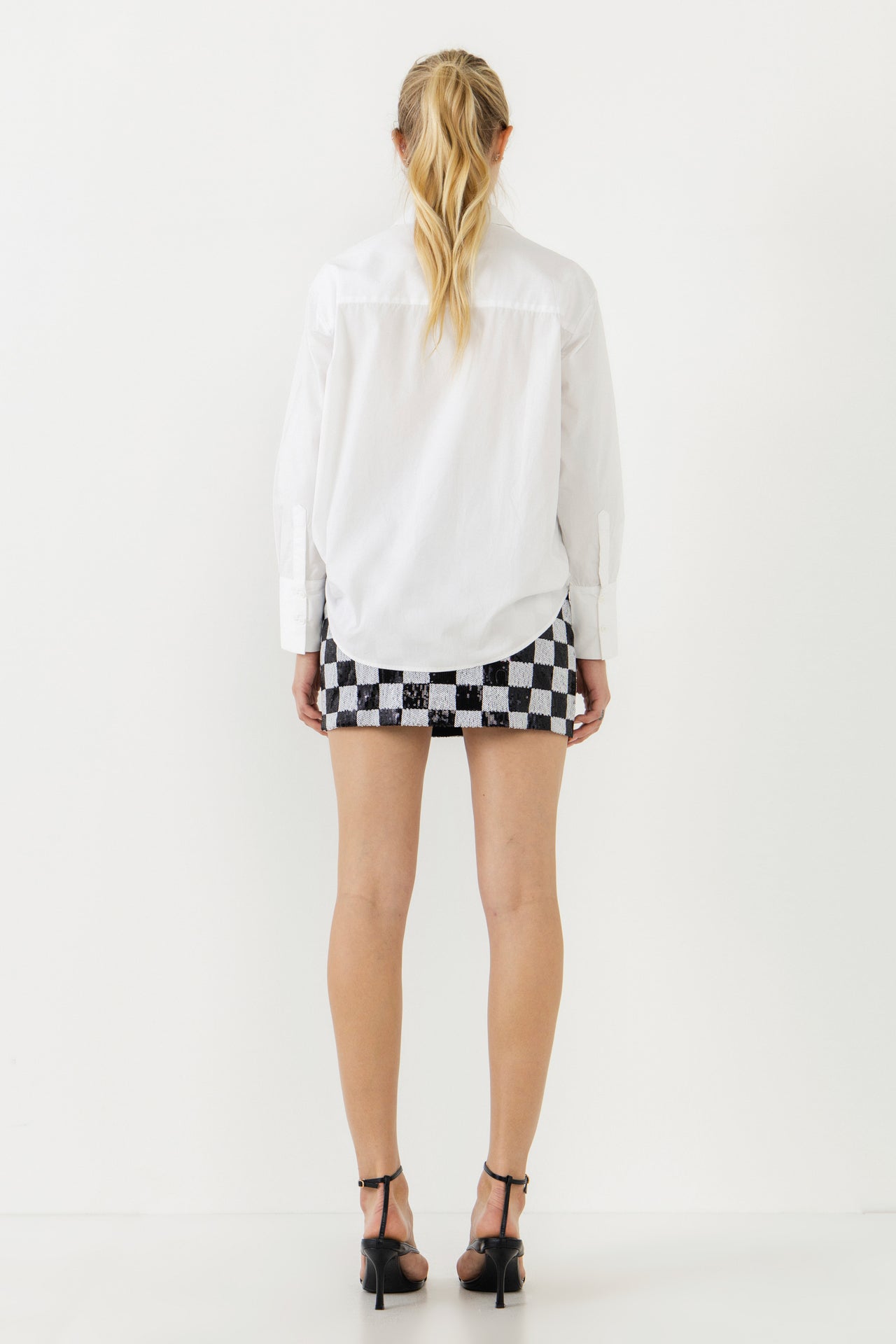 ENDLESS ROSE - Endless Rose - Sequins Check Mini Skirt - SKIRTS available at Objectrare