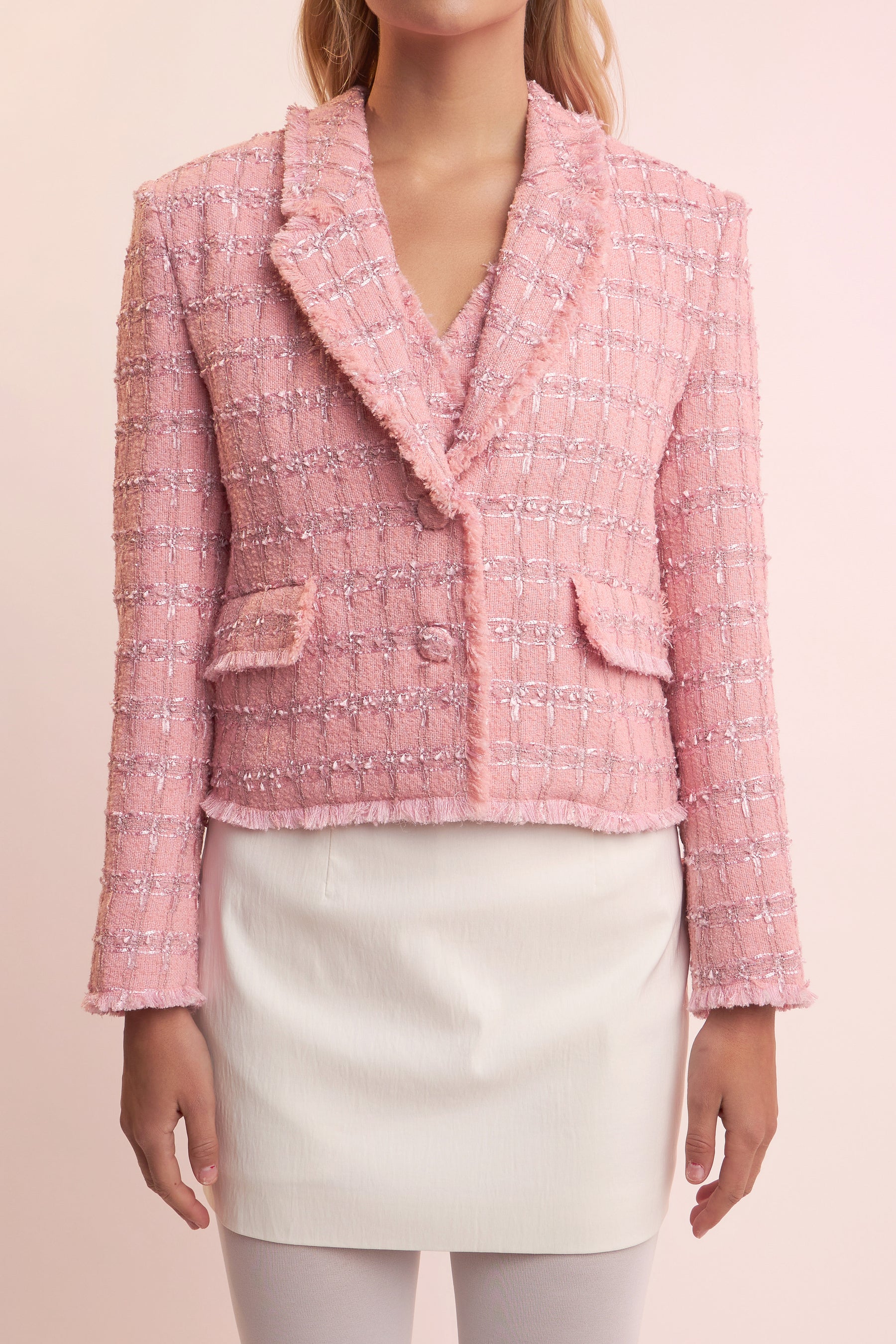ENGLISH FACTORY - Single-Breasted Tweed Blazer - BLAZERS available at Objectrare