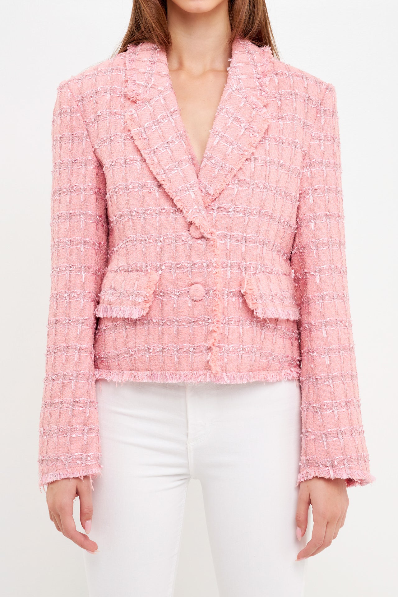 ENGLISH FACTORY - Single-Breasted Tweed Blazer - BLAZERS available at Objectrare