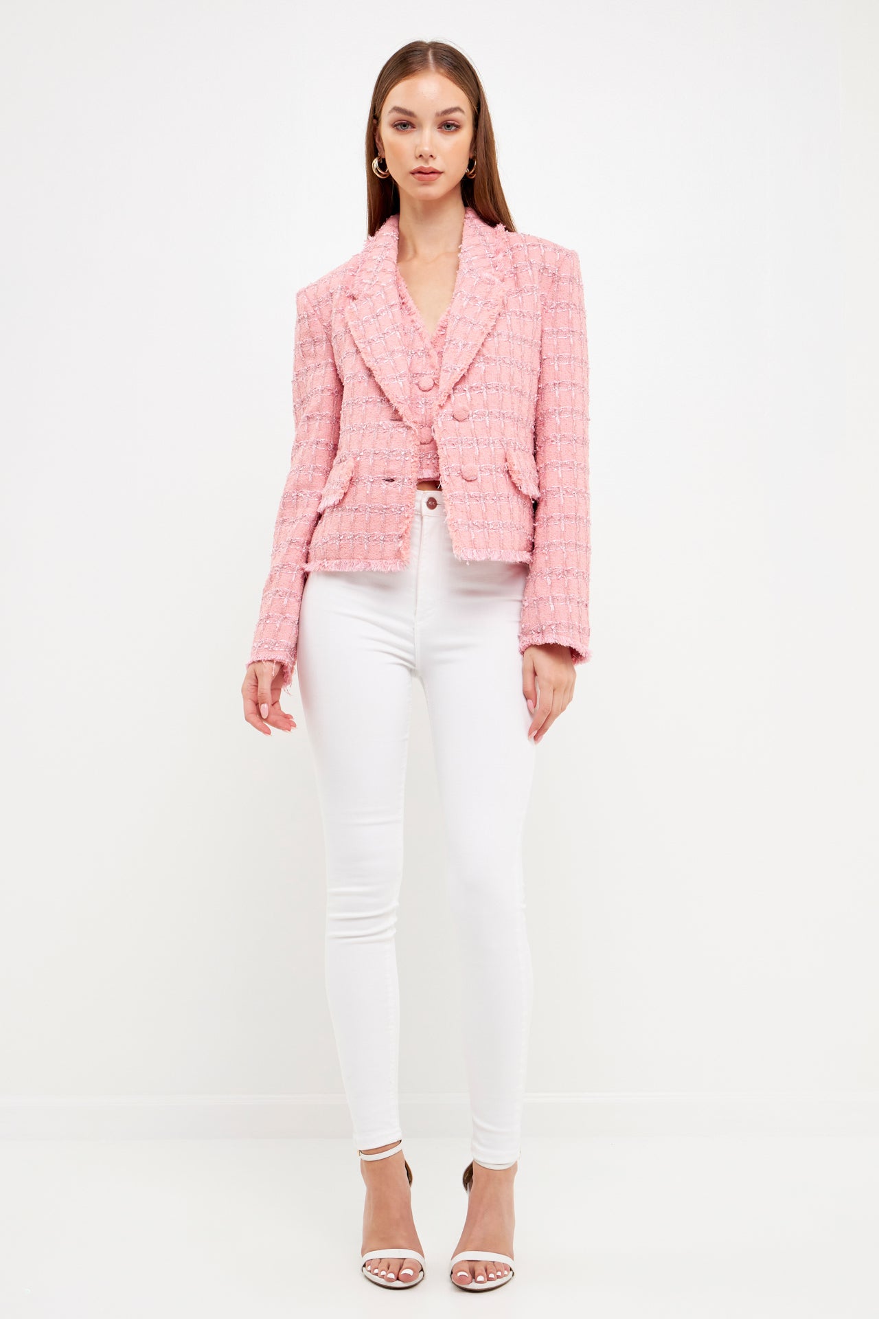 ENGLISH FACTORY - Single-Breasted Tweed Blazer - BLAZERS available at Objectrare
