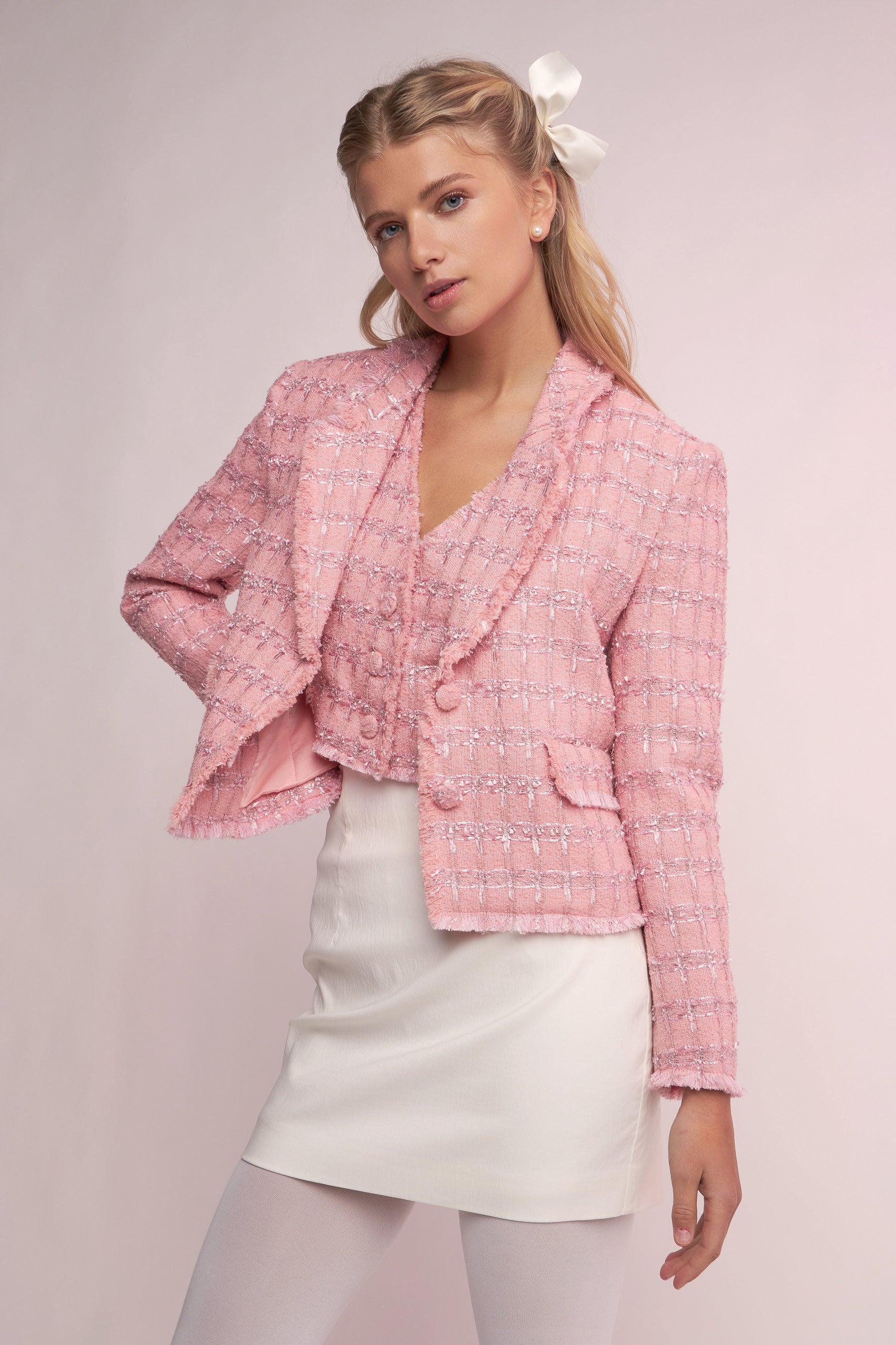 ENGLISH FACTORY - Single-Breasted Tweed Blazer - BLAZERS available at Objectrare