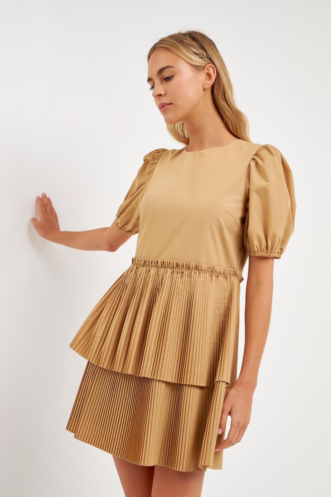 ENGLISH FACTORY - Pleated Tiered Mini Dress - DRESSES available at Objectrare
