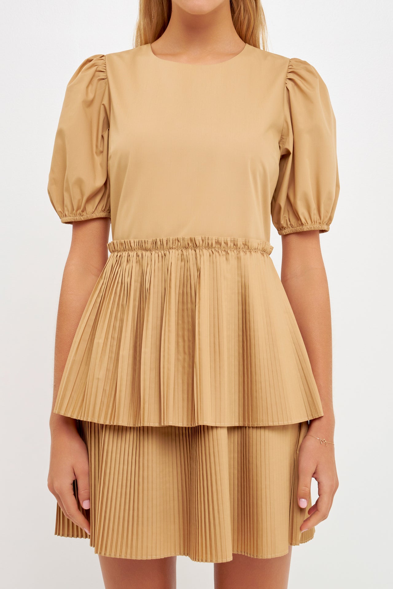 ENGLISH FACTORY - Pleated Tiered Mini Dress - DRESSES available at Objectrare
