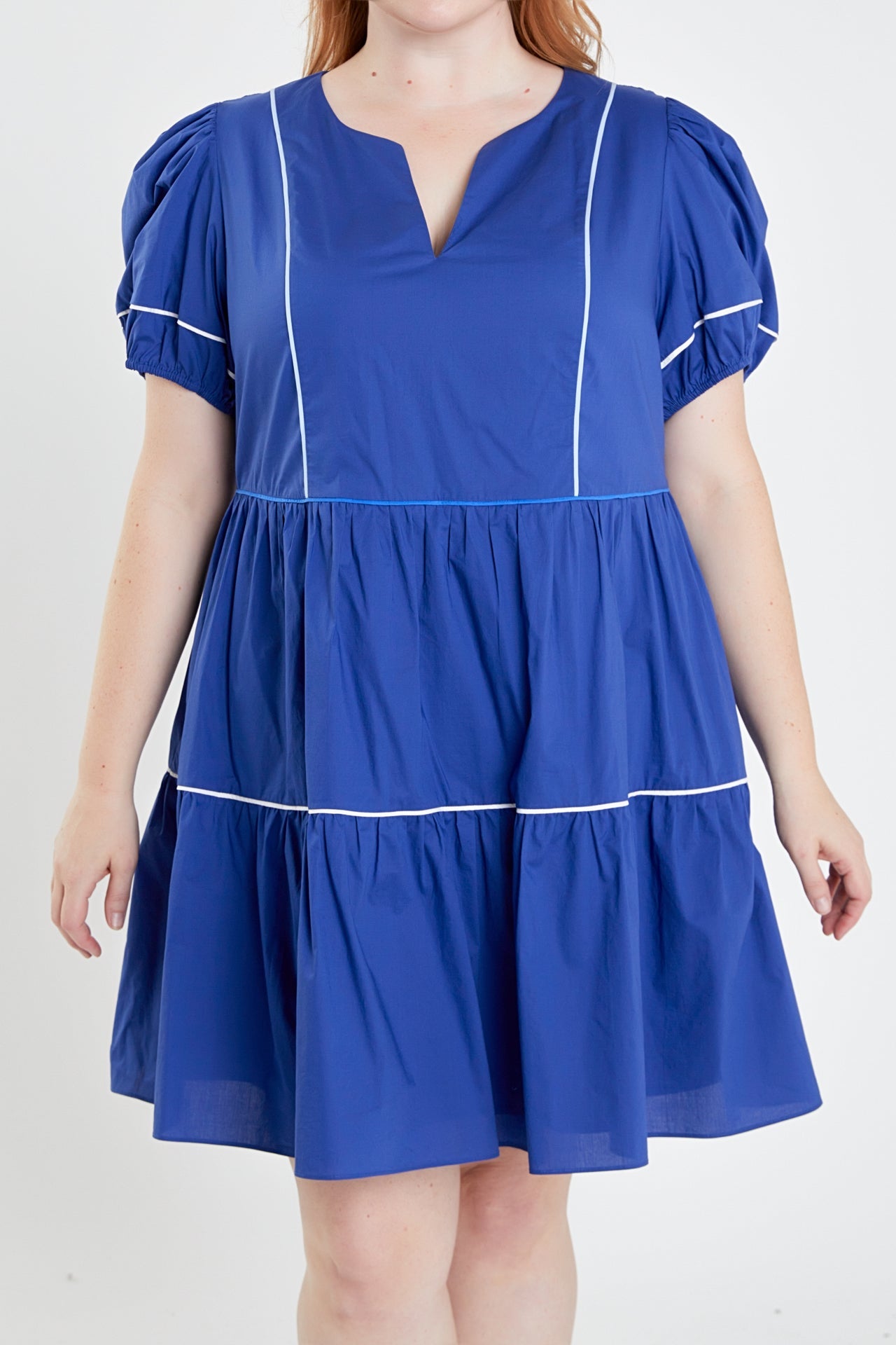 ENGLISH FACTORY - Piping Detailed Mini Dress - DRESSES available at Objectrare