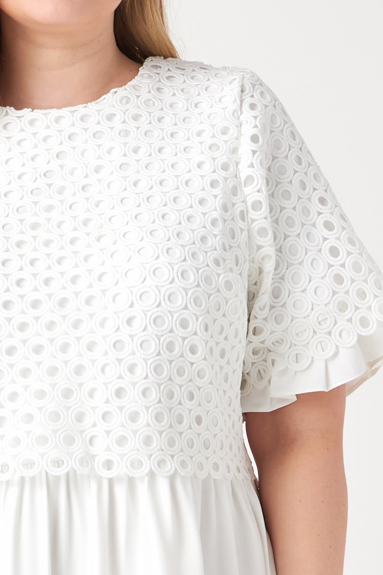 ENGLISH FACTORY - Mixed Media Lace Dress - DRESSES available at Objectrare