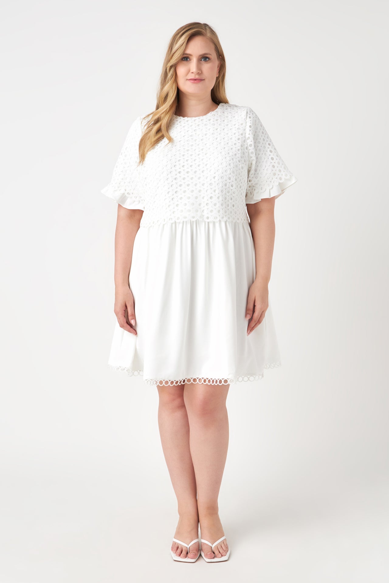 ENGLISH FACTORY - Mixed Media Lace Dress - DRESSES available at Objectrare