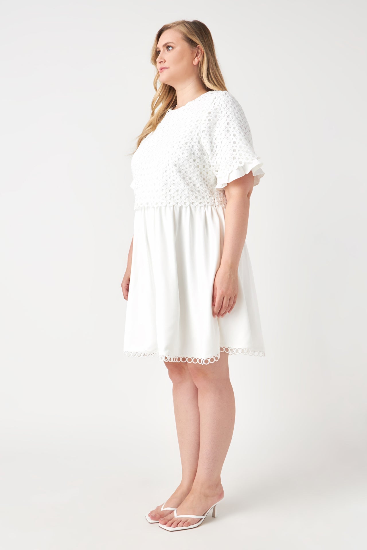 ENGLISH FACTORY - Mixed Media Lace Dress - DRESSES available at Objectrare