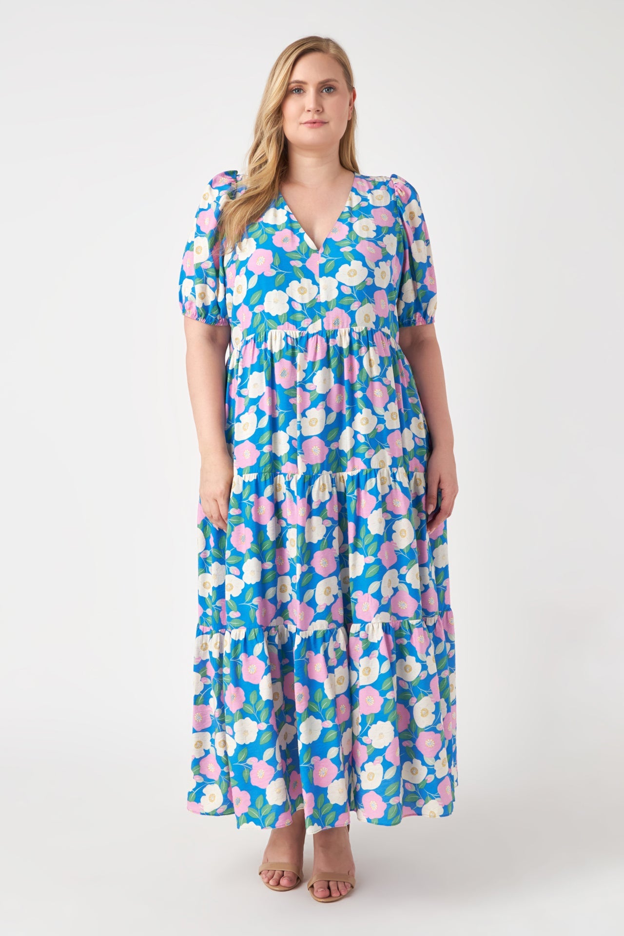 ENGLISH FACTORY - Floral Puff Sleeve Midi Dress - DRESSES available at Objectrare