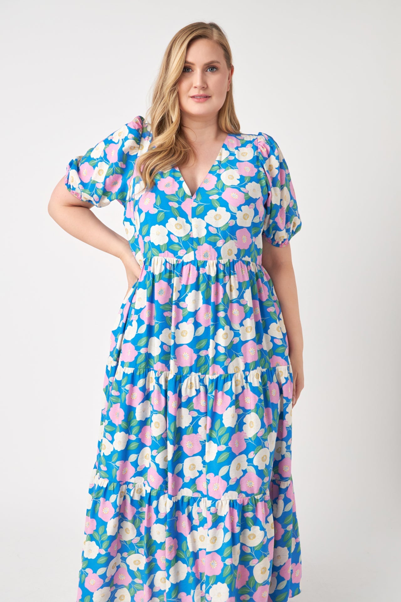 ENGLISH FACTORY - Floral Puff Sleeve Midi Dress - DRESSES available at Objectrare