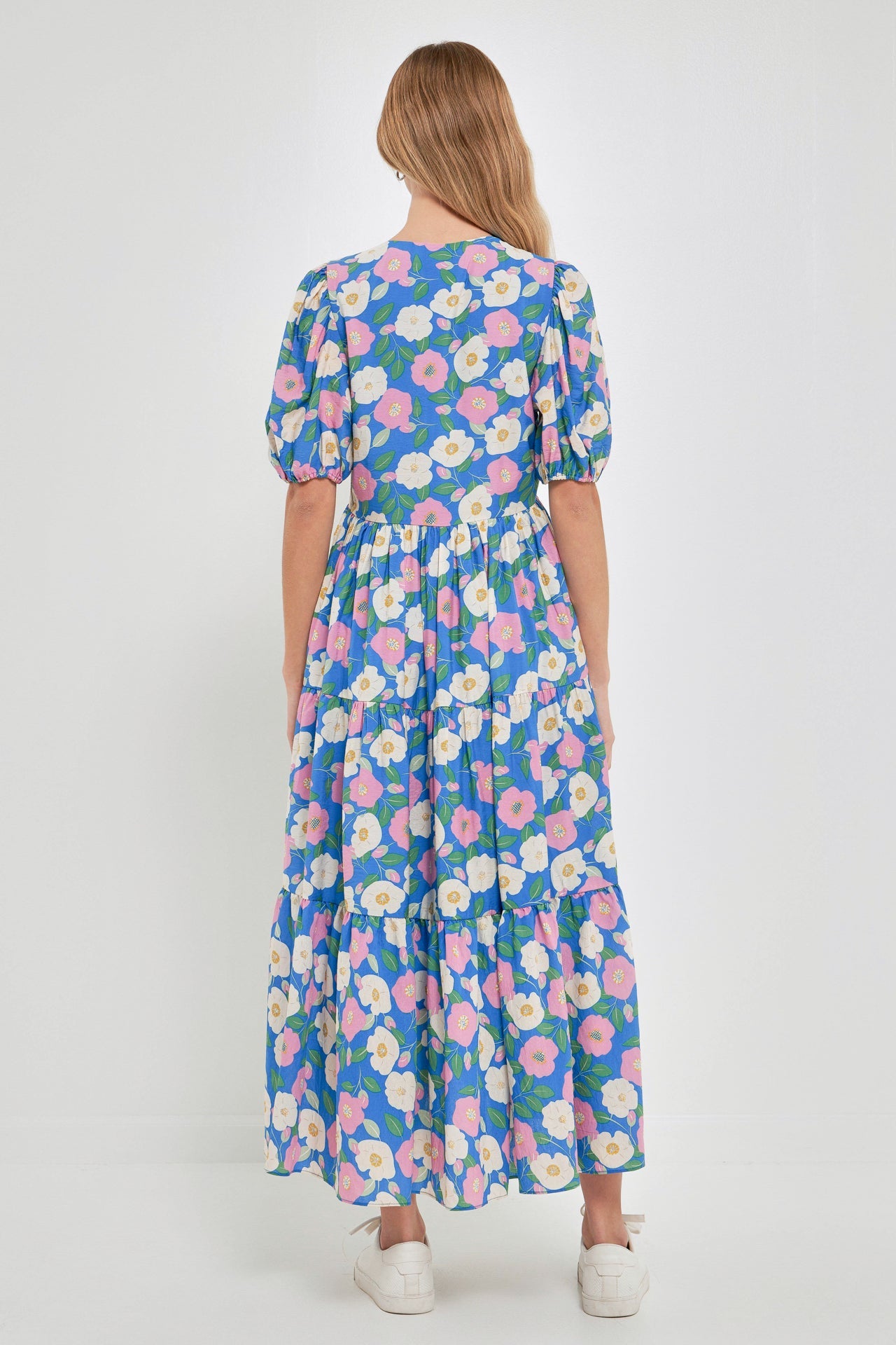 ENGLISH FACTORY - Floral Puff Sleeve Midi Dress - DRESSES available at Objectrare
