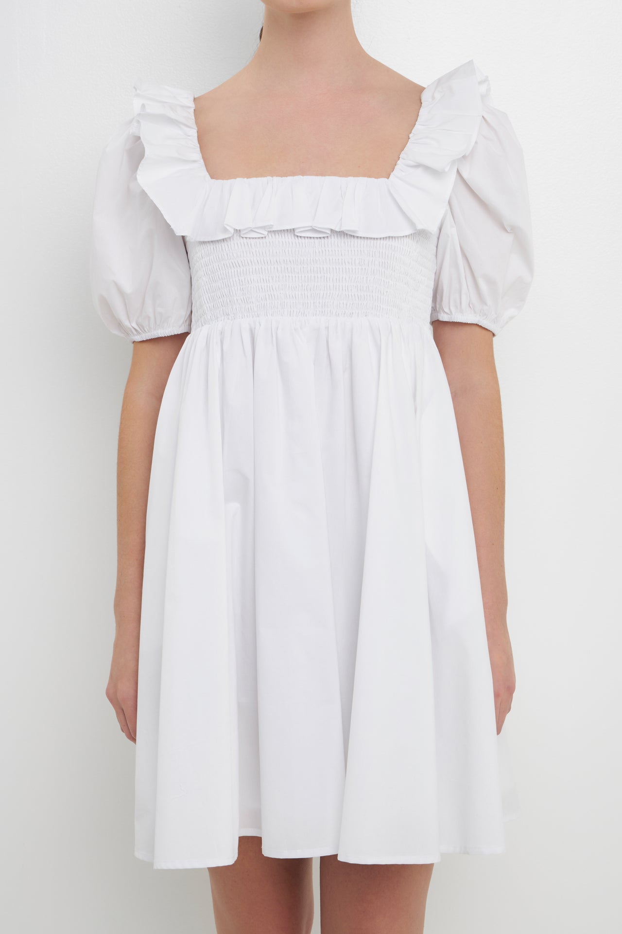 ENGLISH FACTORY - Smocked Puff Sleeve Dress - DRESSES available at Objectrare