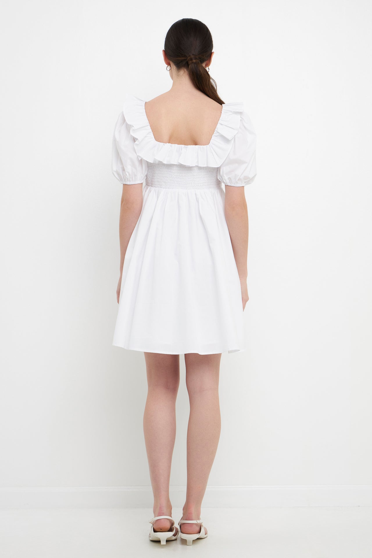 ENGLISH FACTORY - Smocked Puff Sleeve Dress - DRESSES available at Objectrare