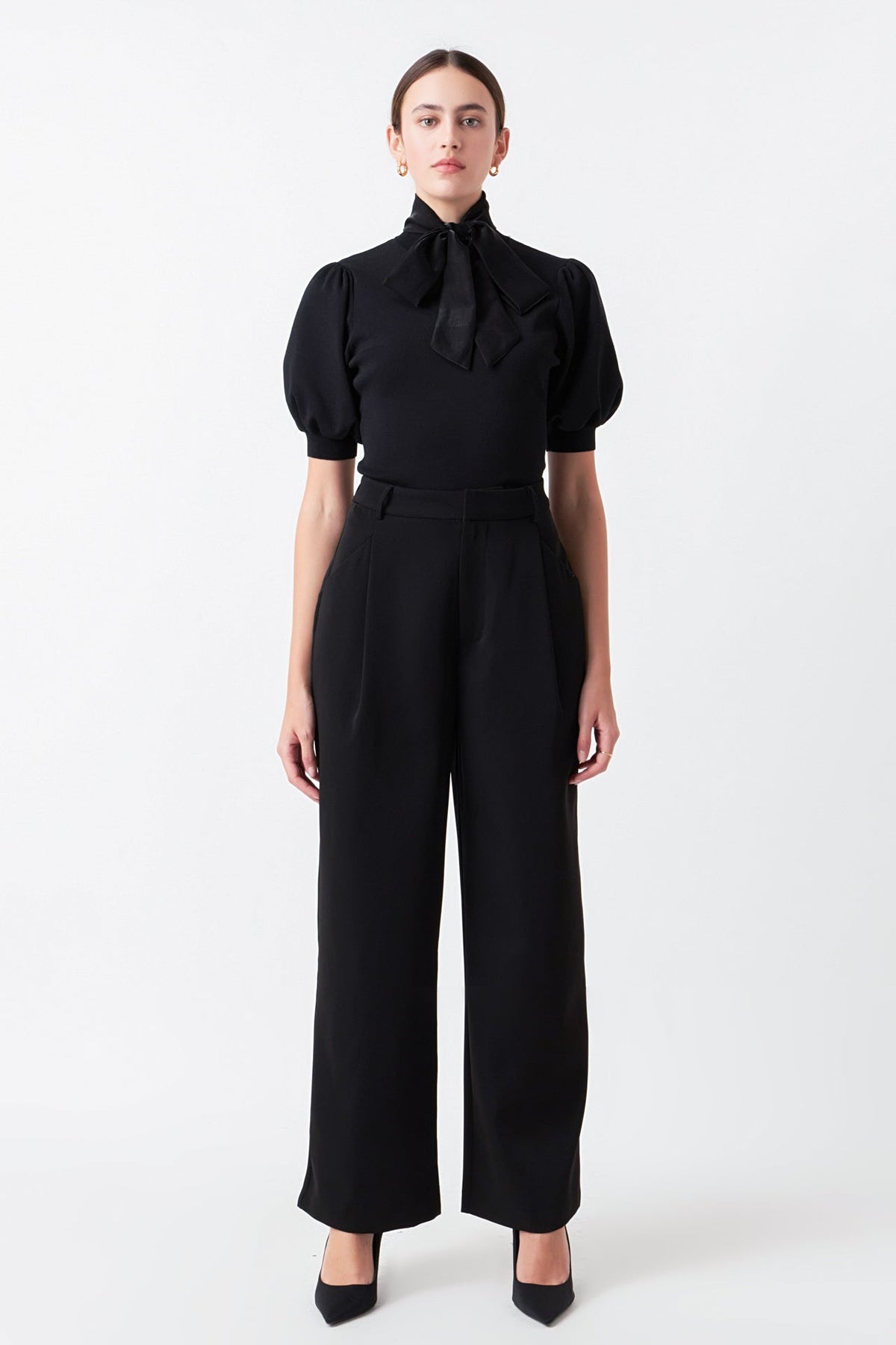 ENDLESS ROSE - Sheen Bow Tie Sweater - SWEATERS & KNITS available at Objectrare