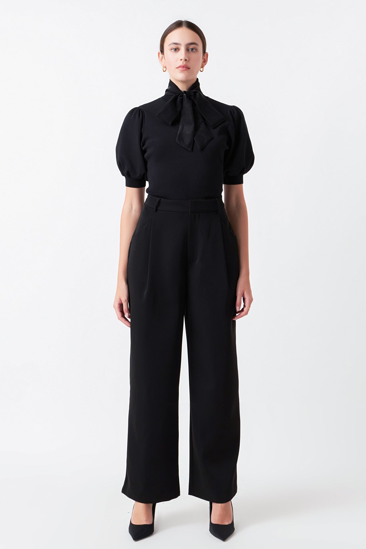 ENDLESS ROSE - Sheen Bow Tie Sweater - SWEATERS & KNITS available at Objectrare