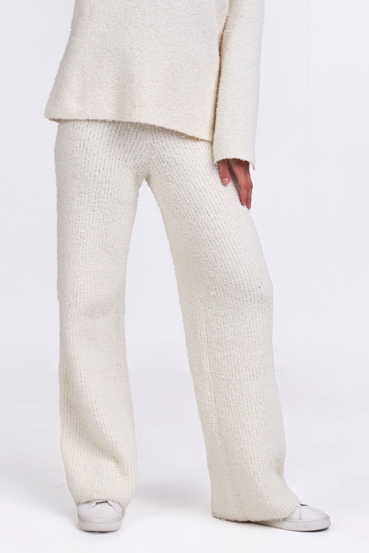 Textured Fuzzy Knit Pants