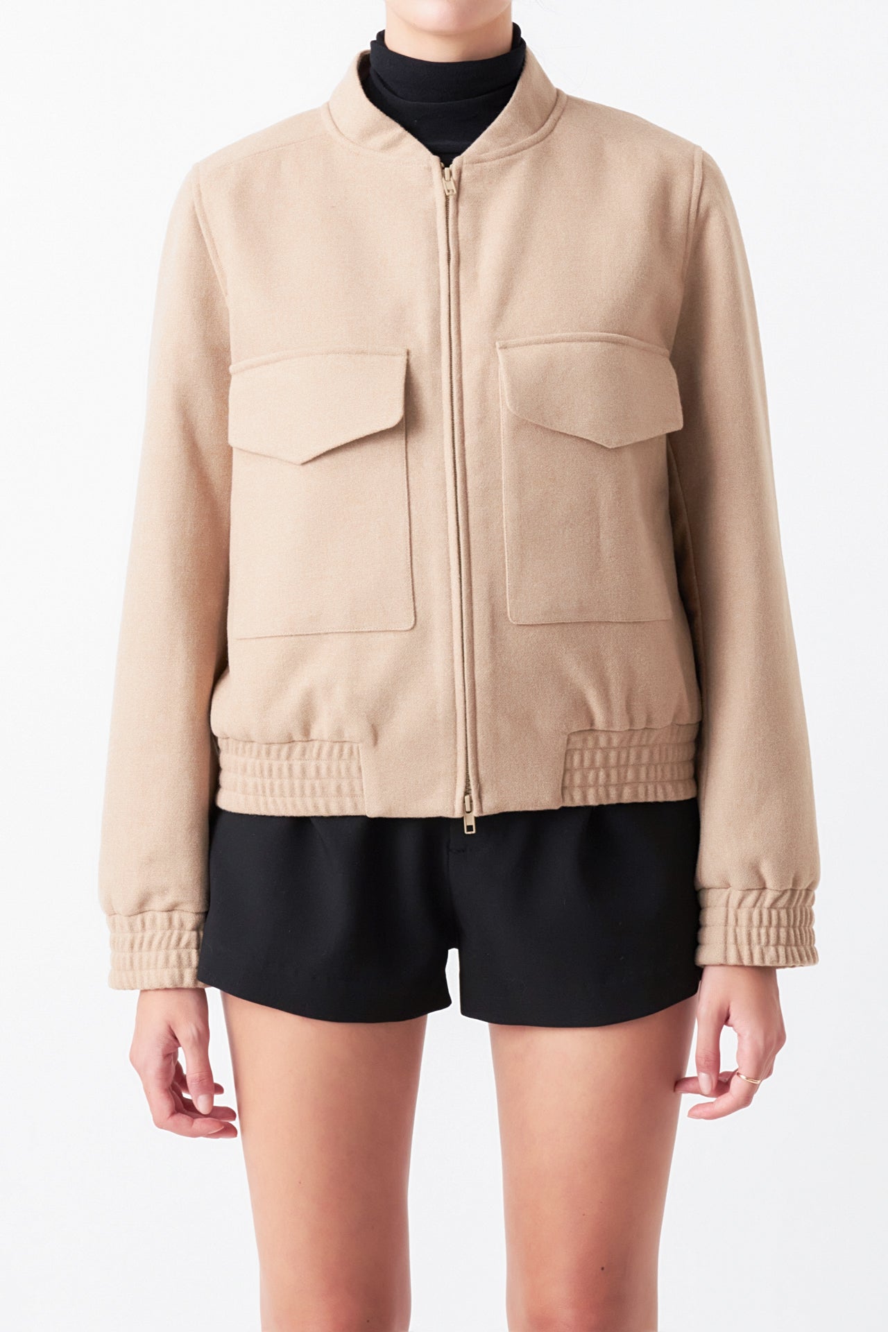 ENDLESS ROSE - Wool Bomber Pocket Jacket - JACKETS available at Objectrare