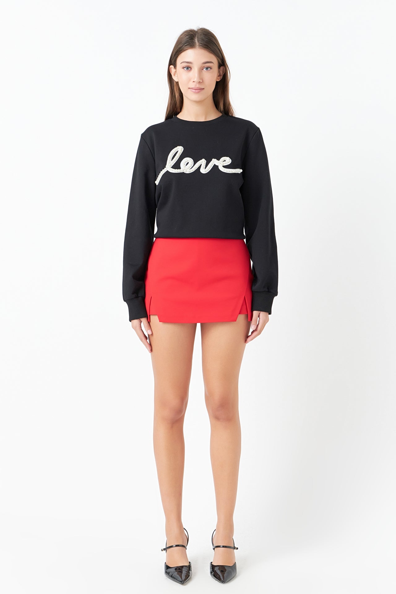 ENDLESS ROSE - Pearl Love Sweatshirt - HOODIES & SWEATSHIRTS available at Objectrare
