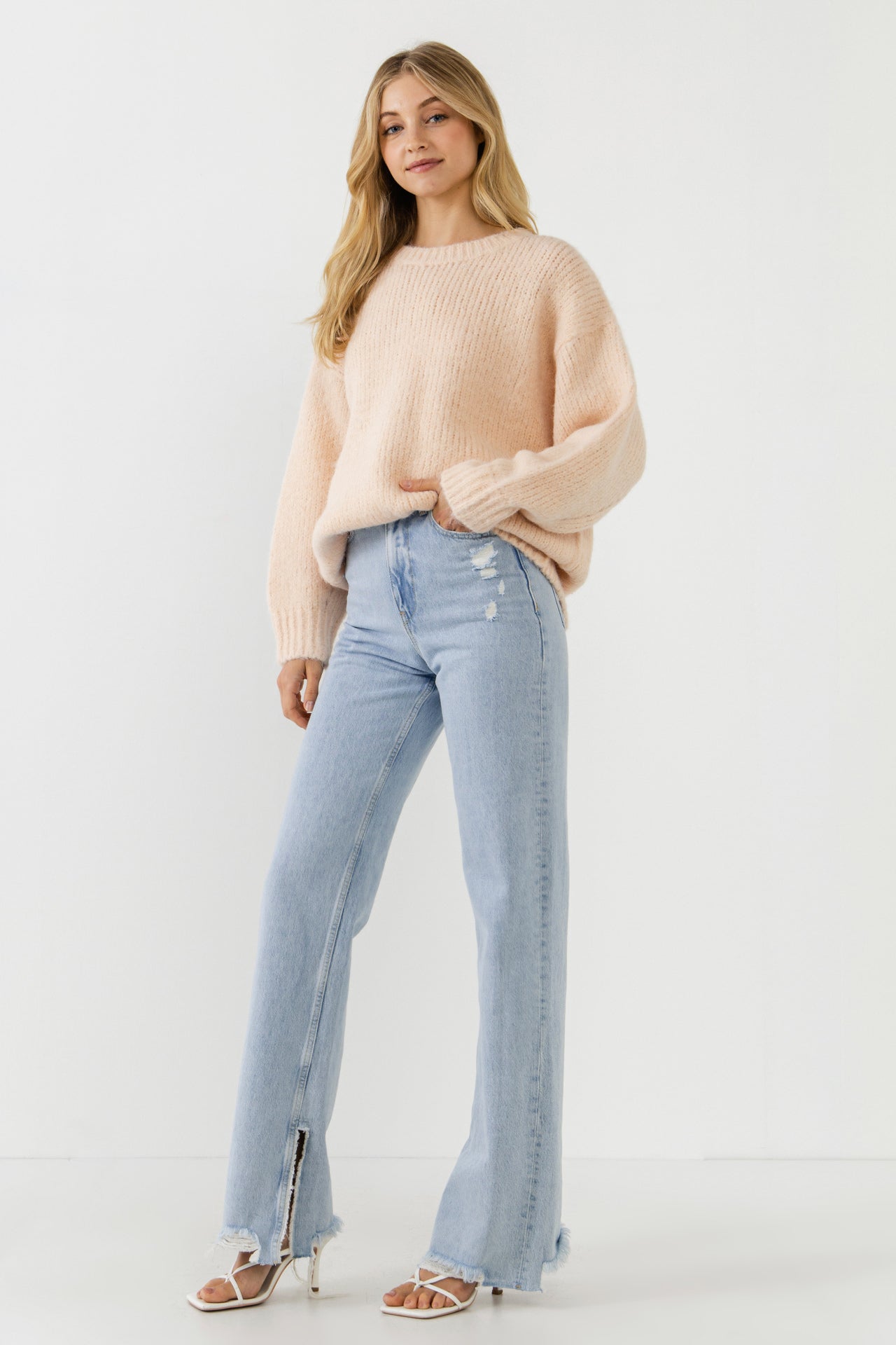 FREE THE ROSES - Oversized Chunky Knit Sweater - SWEATERS & KNITS available at Objectrare