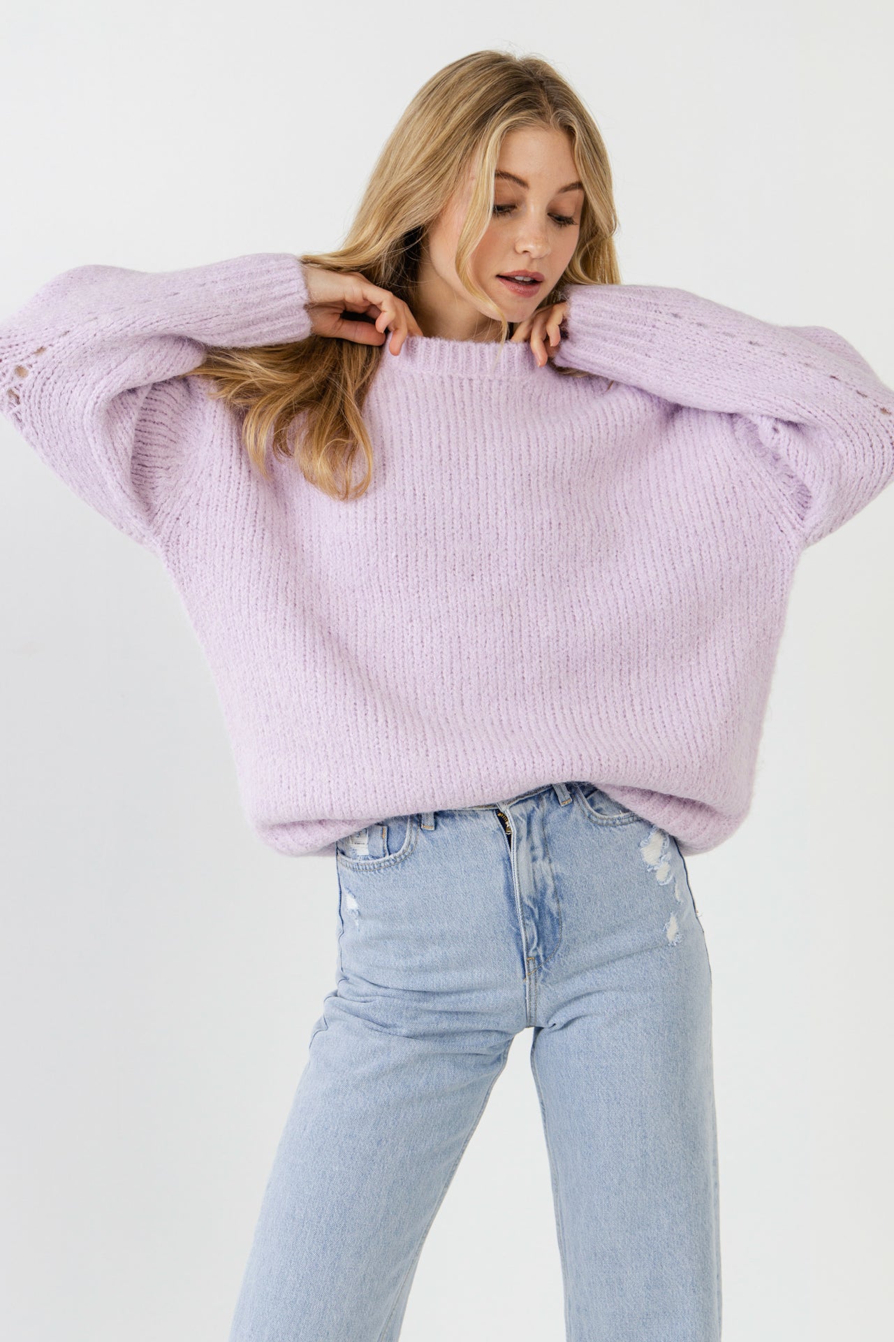 FREE THE ROSES - Oversized Chunky Knit Sweater - SWEATERS & KNITS available at Objectrare