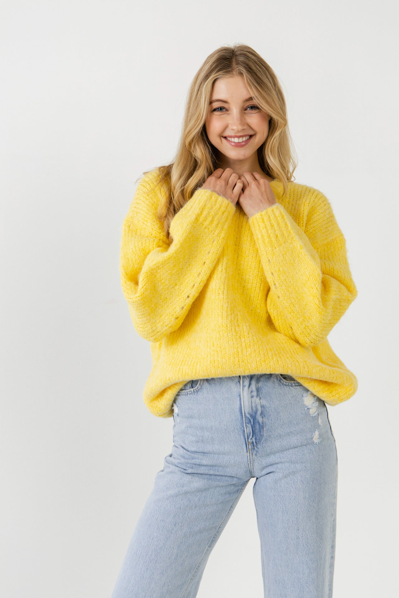 FREE THE ROSES - Oversized Chunky Knit Sweater - SWEATERS & KNITS available at Objectrare
