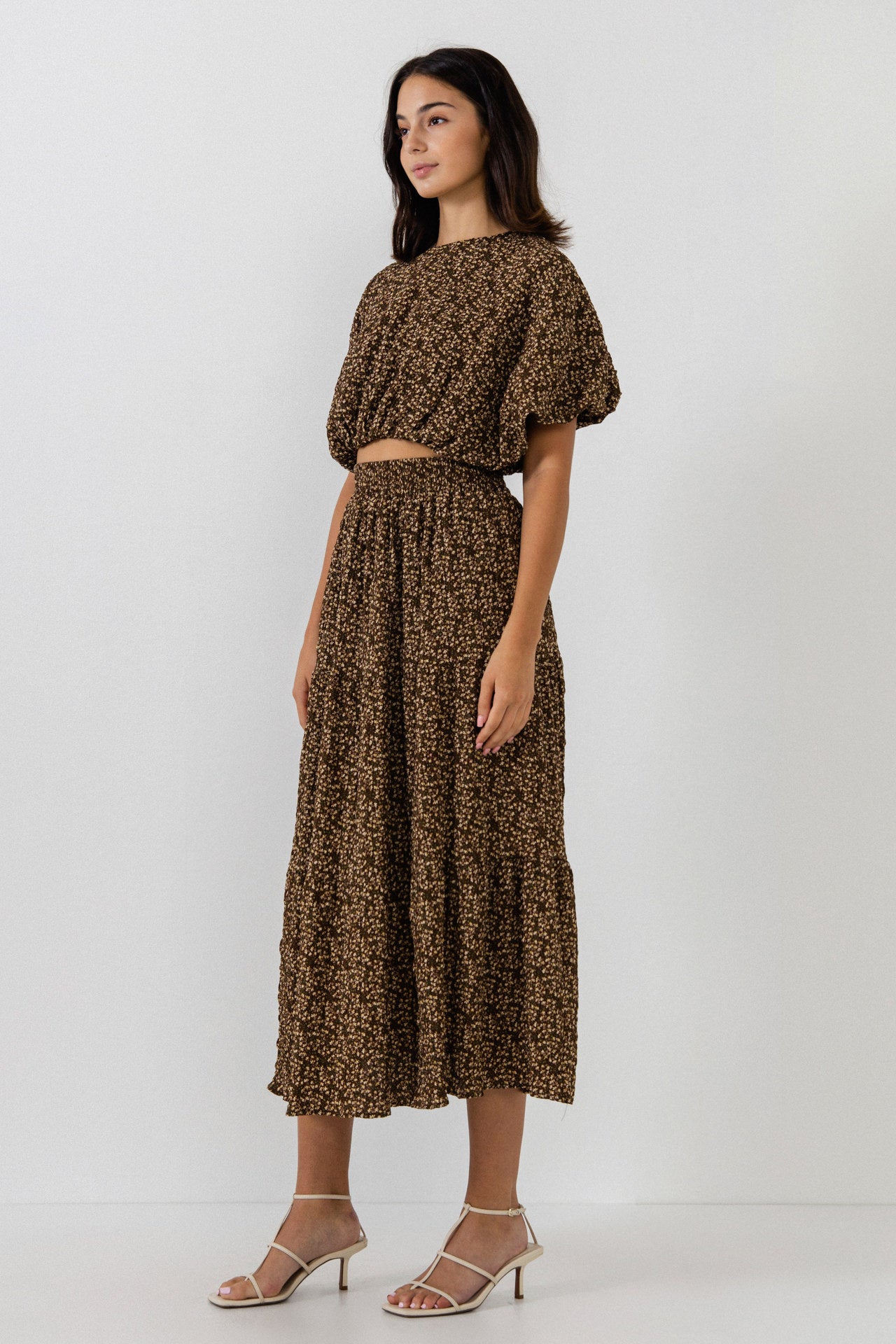 FREE THE ROSES - Tiered Floral Maxi Skirt - SKIRTS available at Objectrare