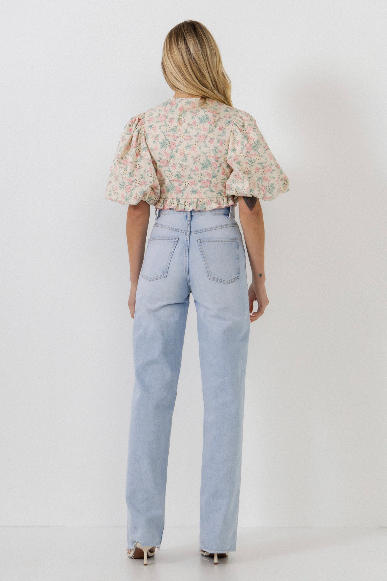 FREE THE ROSES - Floral Embroidered Blouson Top - TOPS available at Objectrare
